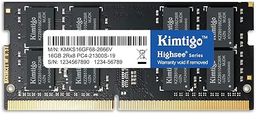 DDR4 16GB Laptop Dram 2666MHz (PC4-21300) CL19 (compatible con 2400MHz o 2133MHz) 1.2V Notebook (SODIMM) RAM sin ECC sin búfer de rango único de 260