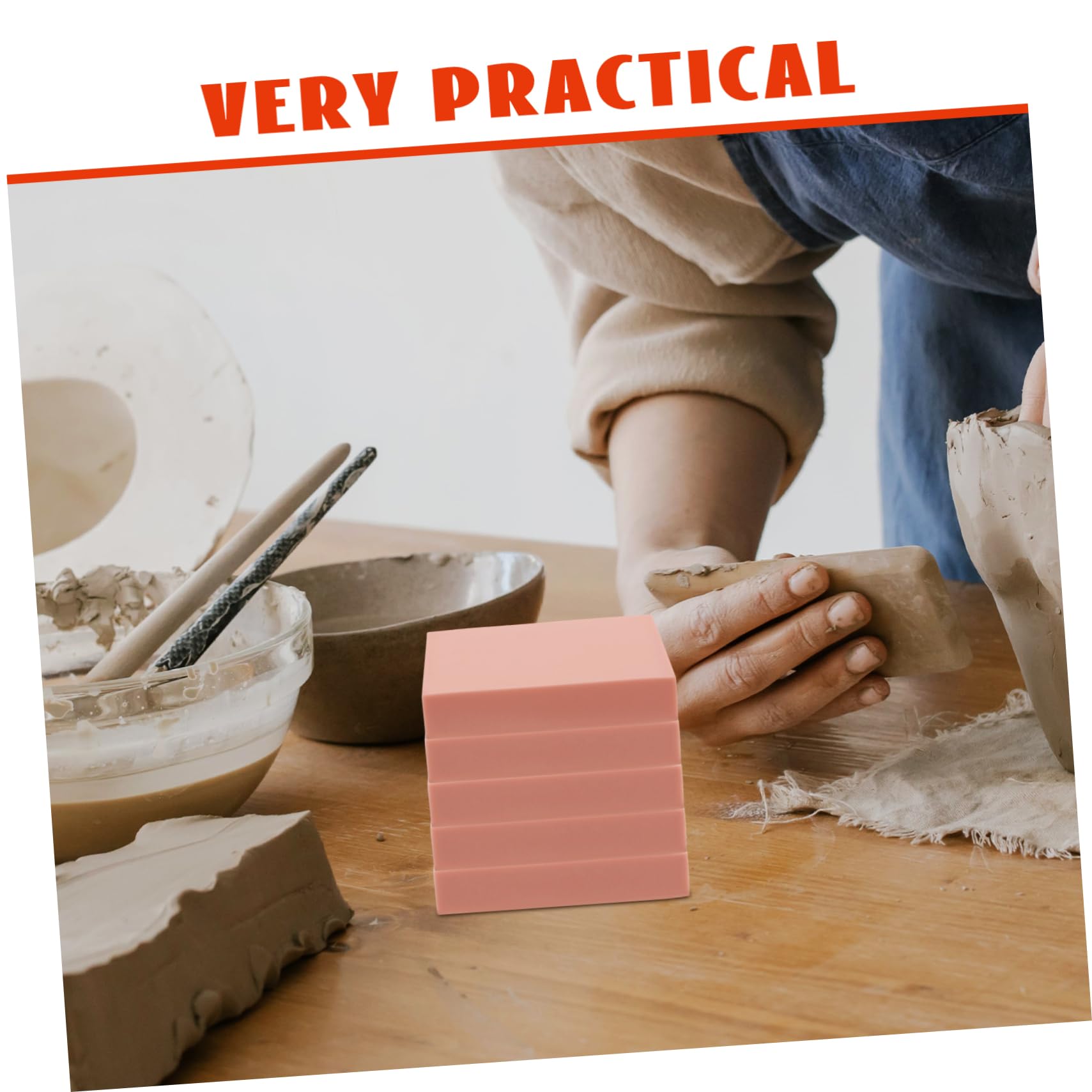 HOMSFOU DIY Carving Materials 10pcs Linoleum for Printmaking Fondant Stamps Clay Letter Stamps