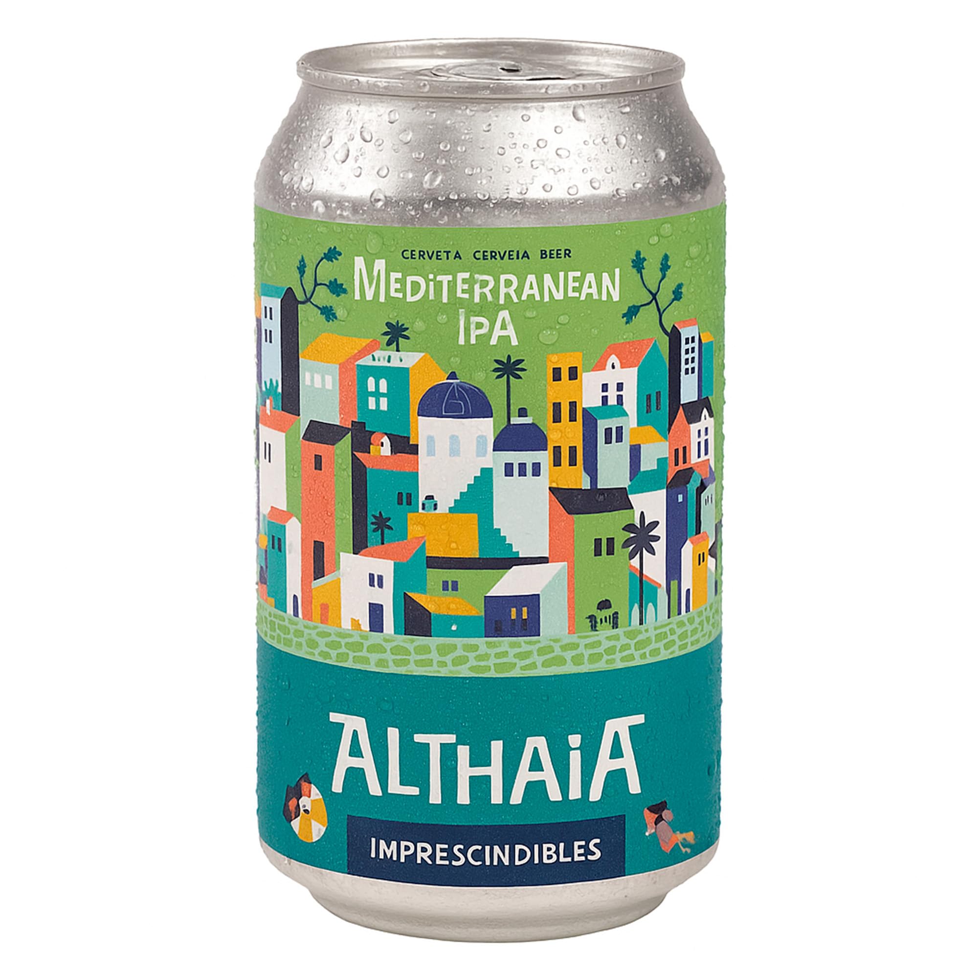 Althaia Mediterranean IPA – Cerveza Artesanal Estilo IPA – 6,5% Alc – Lata 33cl – Tropical, Resinosa y Galardonada (Pack 12 latas, 12, unidad)