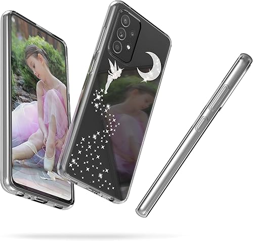 Miniatura 4 de kwmobile Funda de TPU compatible con Samsung Galaxy A52 A52 5G A52s 5G - Funda de TPU para teléfono - Hada brillante platatransparente