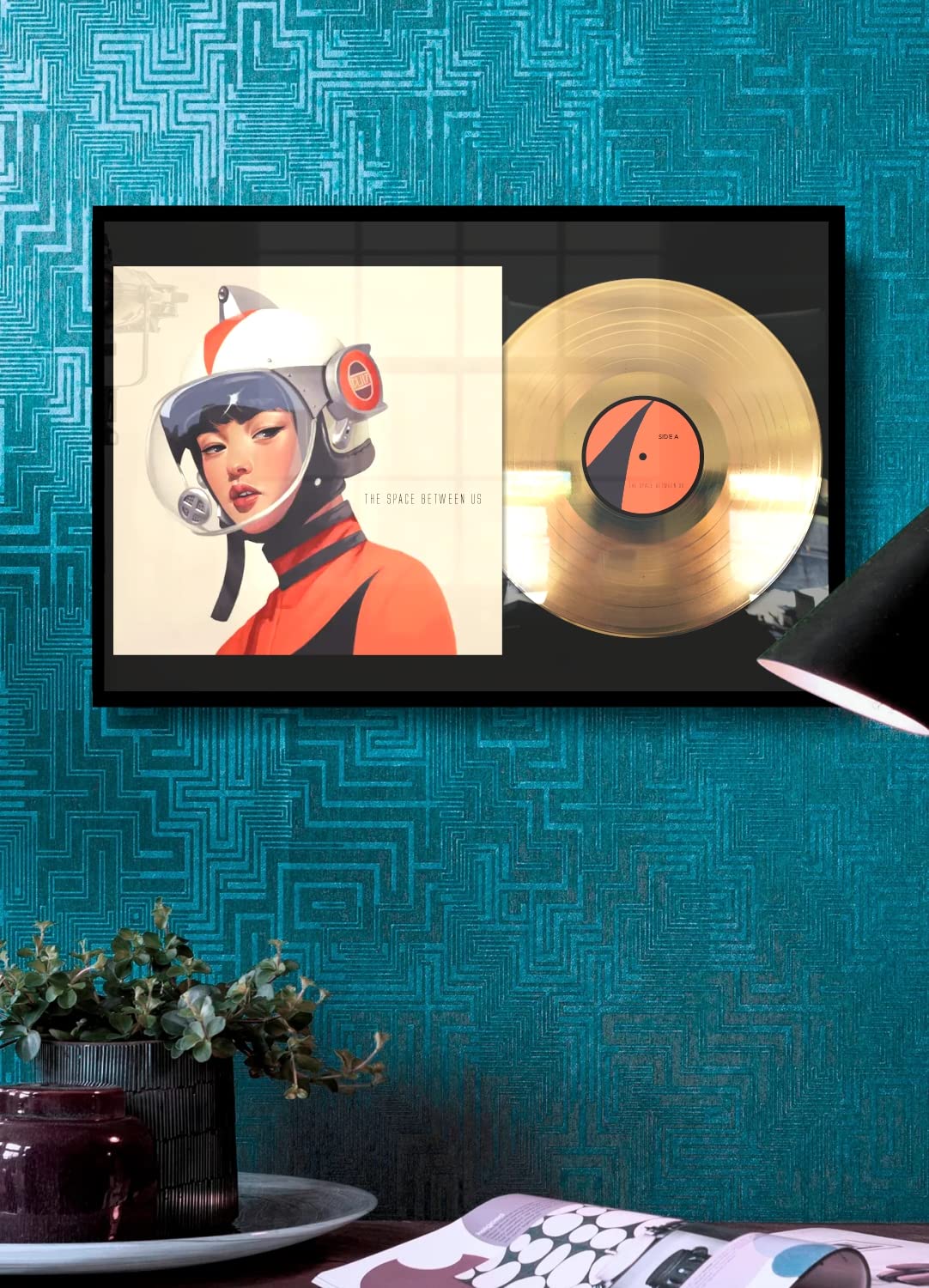 Disque d'or personnalisable encadré avec album cover - Idée cadeau pour musiciens, chanteurs, DJ, fabricants et fans (or)