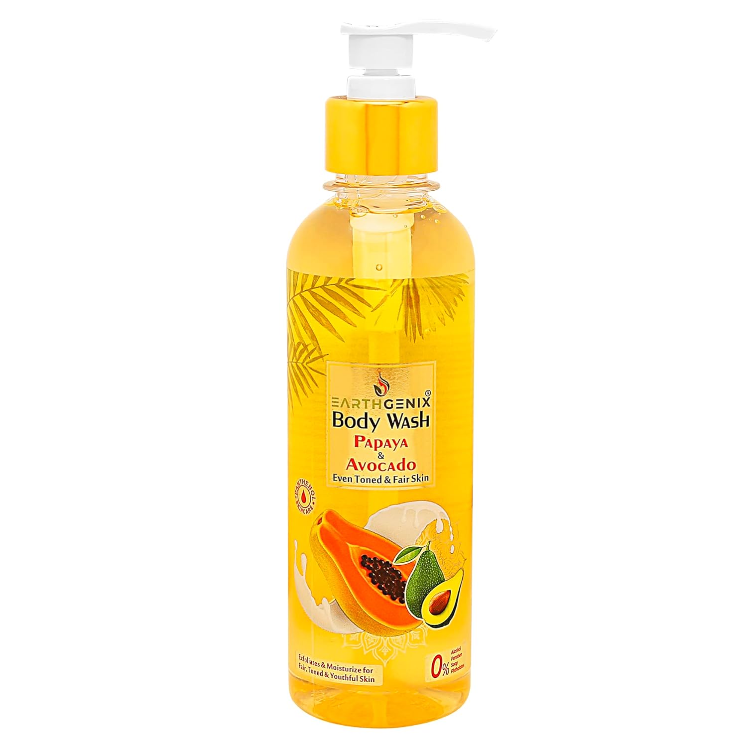 Buy Earthgenix Body Wash Papaya & Avocado 300ml, (Loofah Free), For