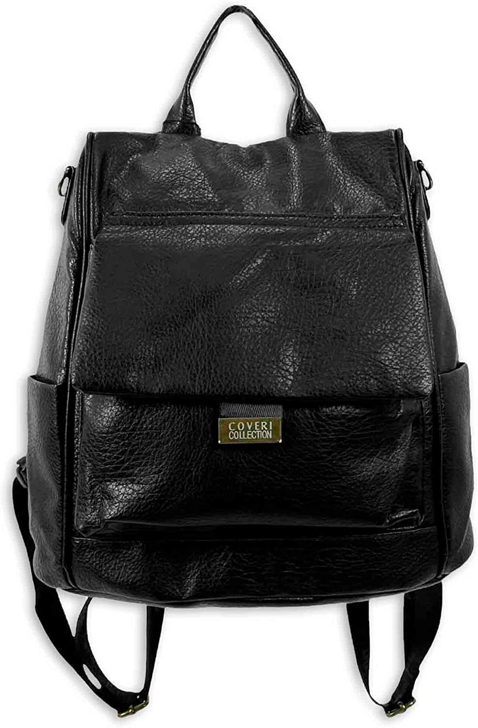 Coveri Women Casual Faux Leather Anti-Theft Flap Backpack Backpack Compact Size Lightweight College Bag