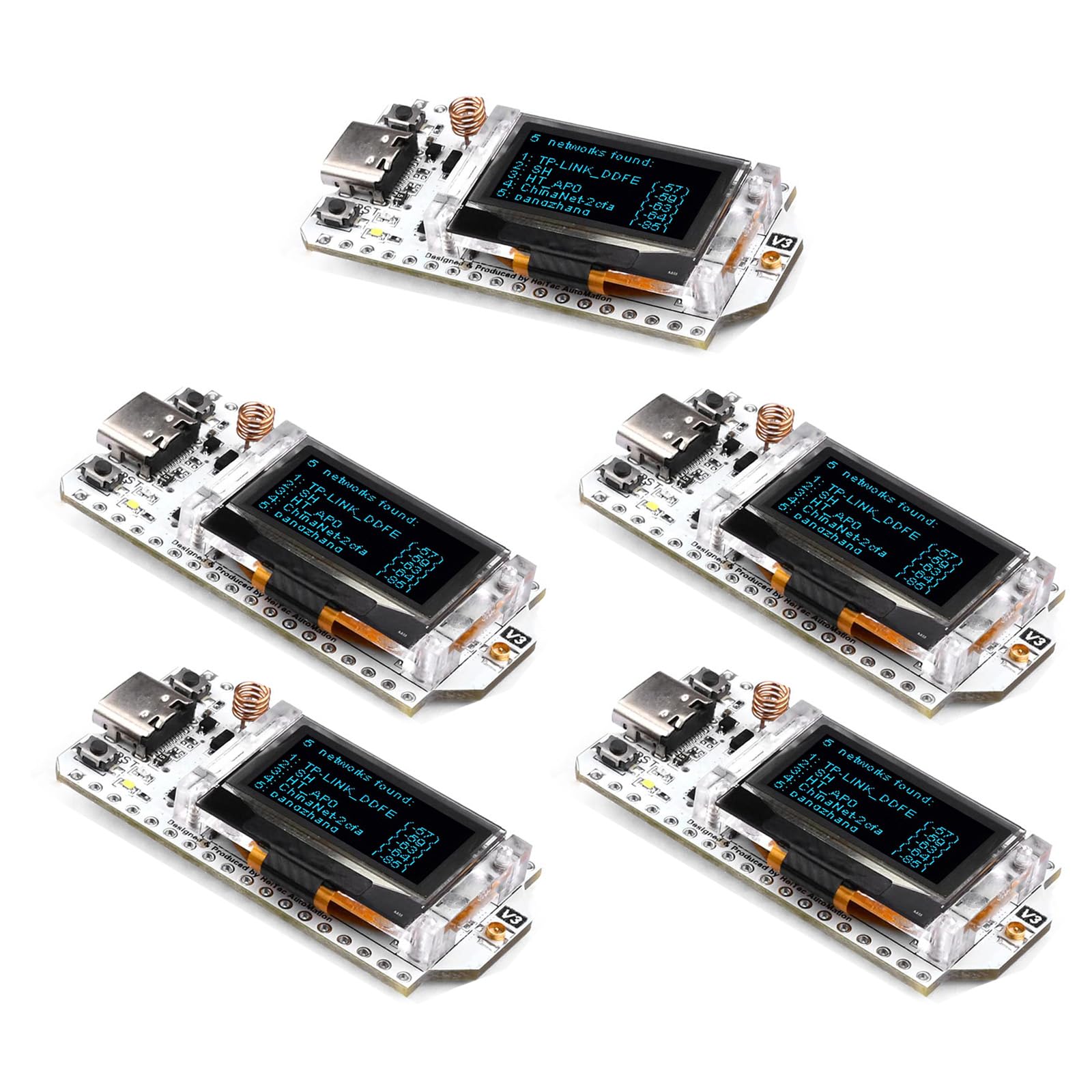 diymore Zestaw 5 szt. ESP32 LoRa tablica rozwojowa z wyświetlaczem OLED i anteną typu C Dual-Core IOT Board 240 MHz Bluetooth WiFi moduł CP2012 1262 863 928 MHz