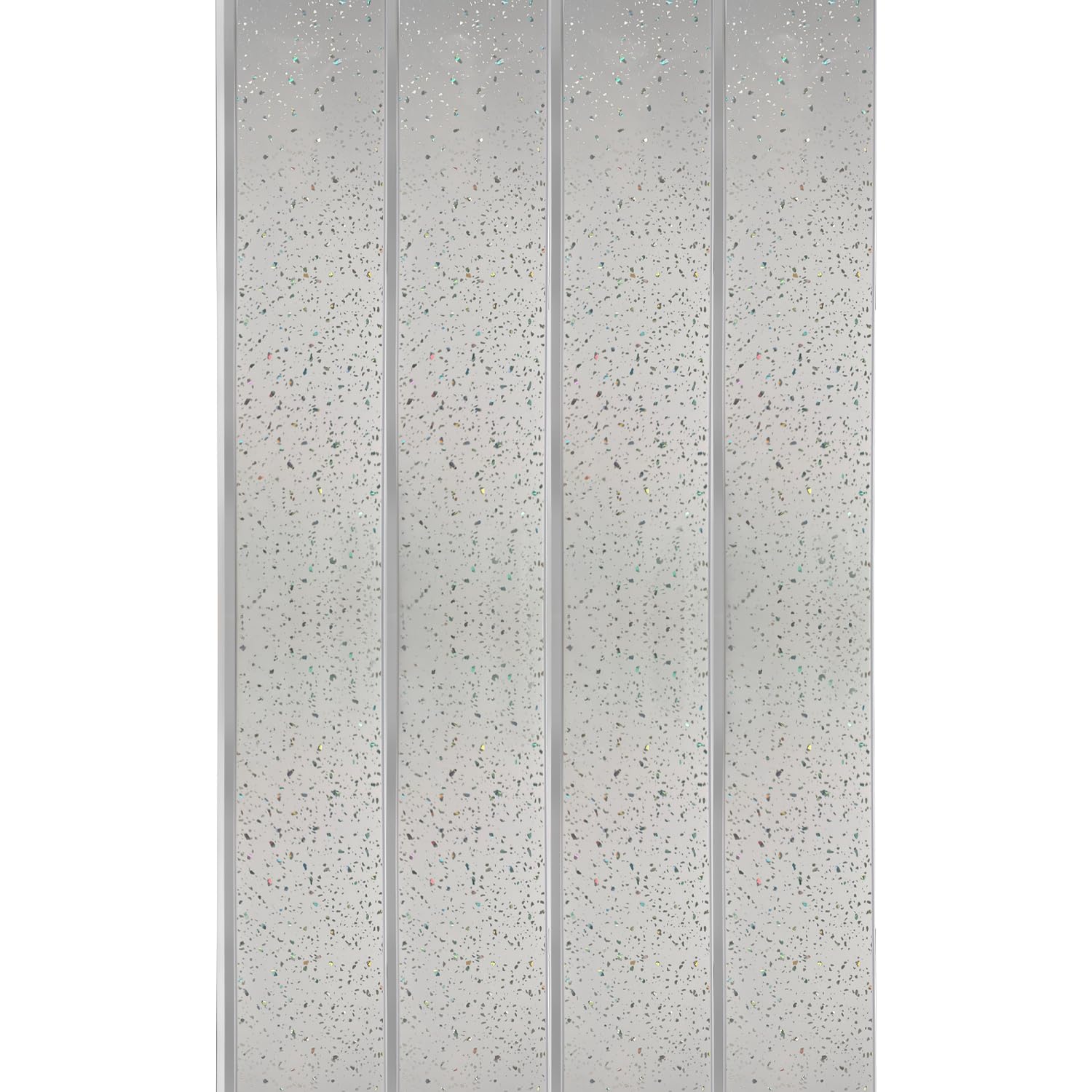 Built Right Bathroom Cladding Pack of 4, 8mm x 250mm x 2700mm, Waterproof Wall Splash Panels, Tongue & Groove Shower Panels for Bathroom, Wet Room & Shower Enclosure, Covers 2.7m², White Sparkle SS