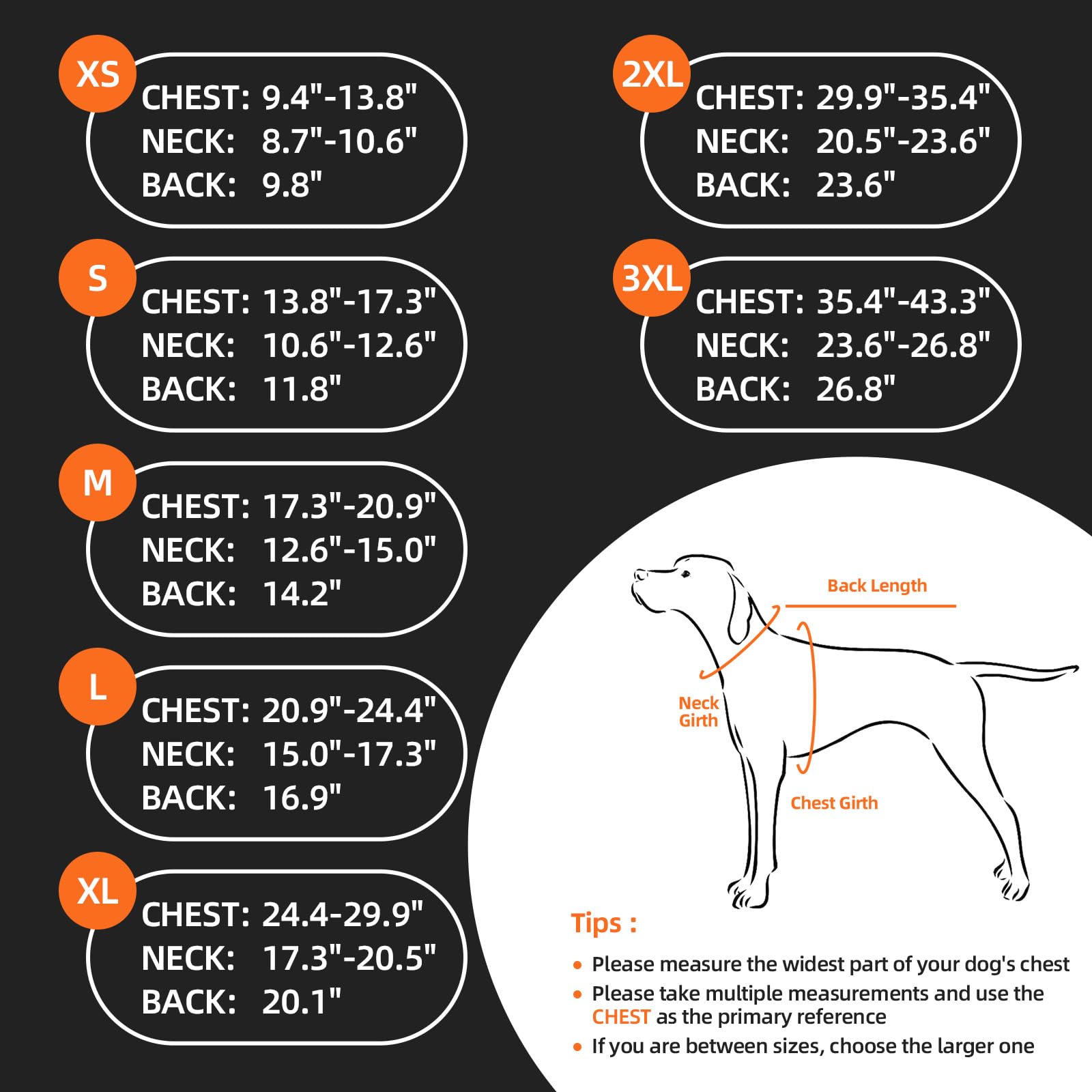 DORA BRIDAL Veste chaude et légère avec capuche pour chien - Veste réfléchissante pour temps froid - Pour chiens de taille moyenne - Orange - Taille M