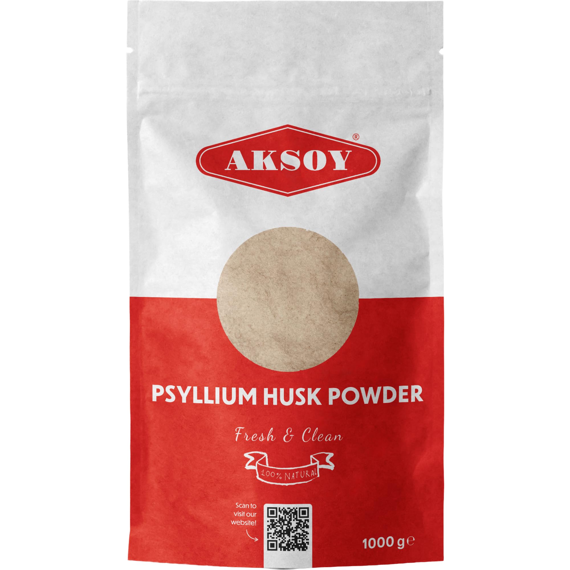 Whole Psyllium Husk Powder 99% Purity 1KG Powerful Psyllium Seed Husk Fiber Soluble & Insoluble Fiber Source