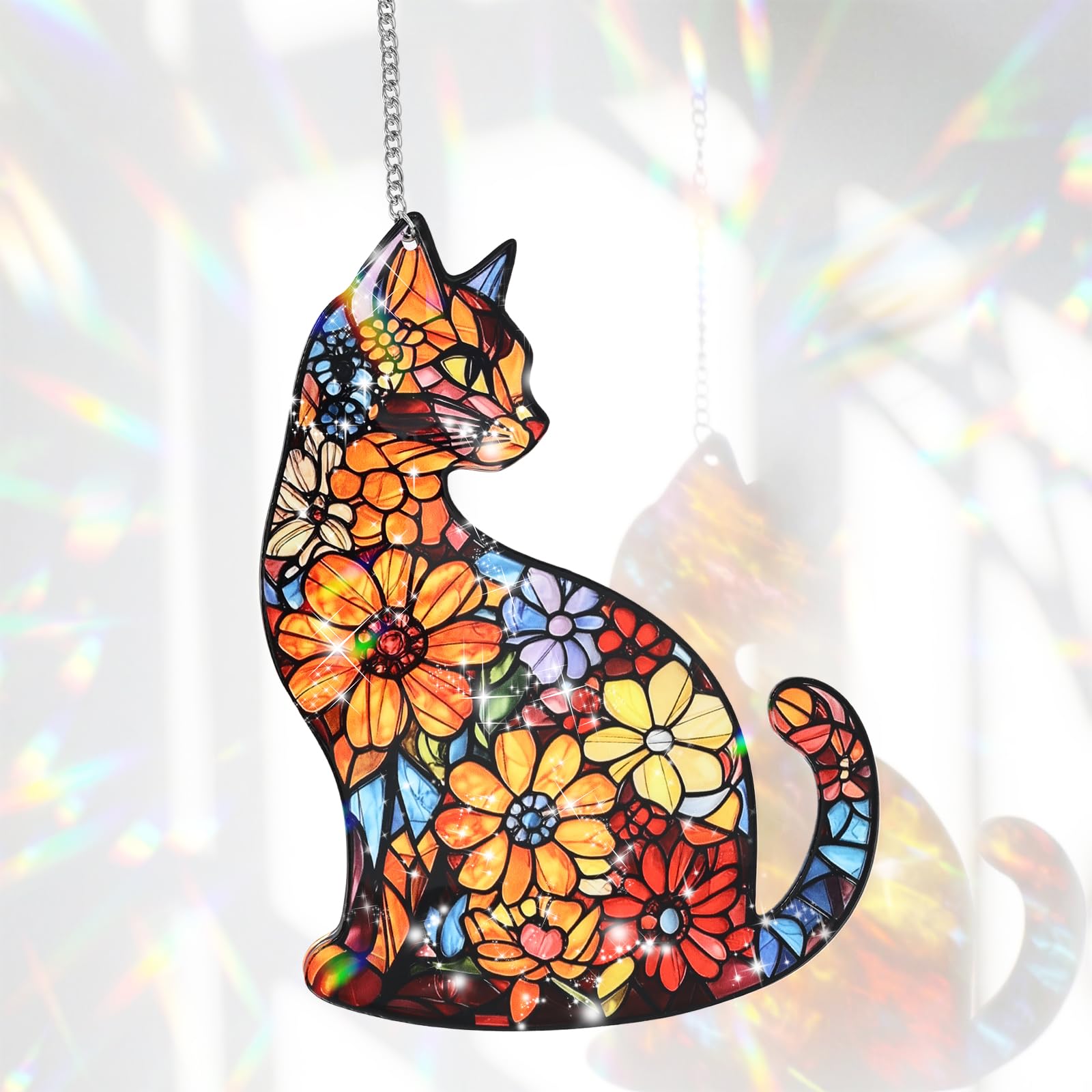 Attrape-soleil chat en verre : égayez une pièce sombre grâce à la fenêtre