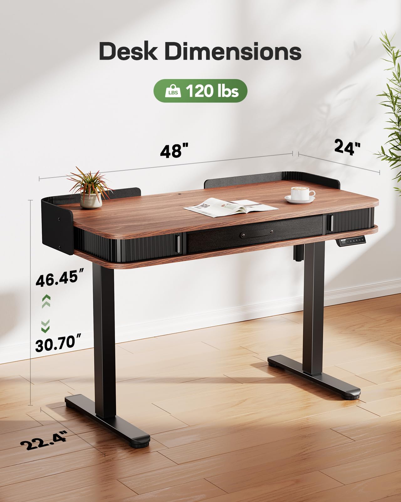 Snapklik.com : Marsail Standing Desk, Whole-Piece Desktop Computer Desk ...