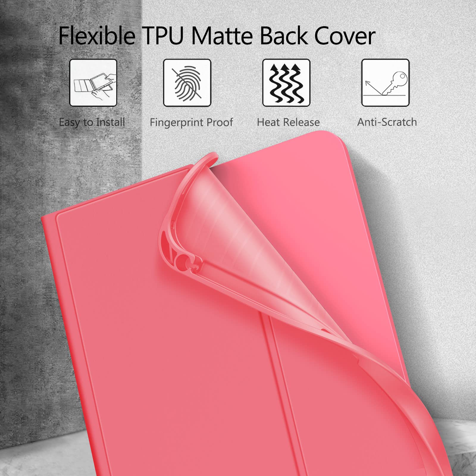 FINTIE Clavier pour iPad A16 11" 11e Génération 2025 / iPad 10e Génération 10.9" 2022, Coque avec Porte-Stylet, Multi-Angles, Clavier AZERTY sans Fil Bluetooth, Rose