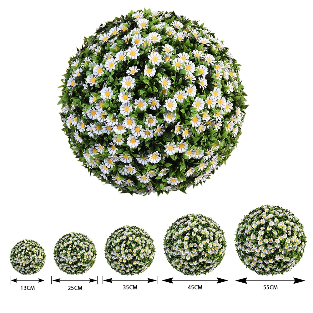 Boule topiaire artificielle en forme de marguerite, boules de buis artificielles à suspendre, boules de plantes artificielles pour intérieur et extérieur, boule de plantes vertes, décoration de jardin