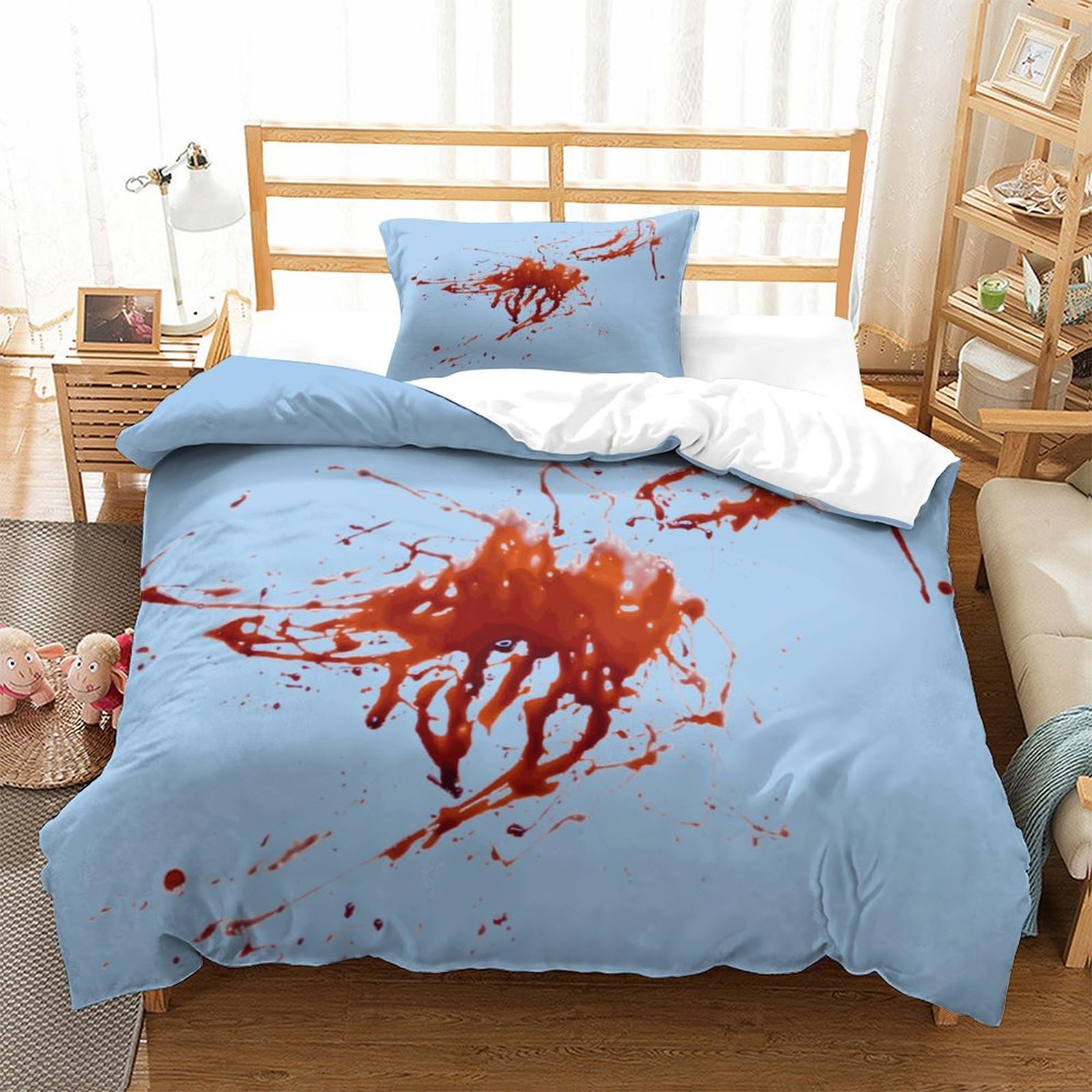 P1S9U7W5Y 3D Printed Graffiti Splash 3pcs Duvet Cover Set Microfiber Abstract Graffiti Bedding Set Single（135x200cm）