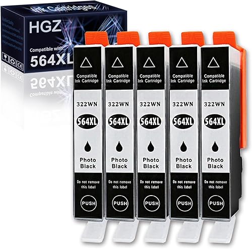 564XL - Cartuchos de tinta de repuesto compatibles con HP 564 XL, color negro fotográfico, utilizado para Photosmart 5520 6510 6520 7510 7520 7515