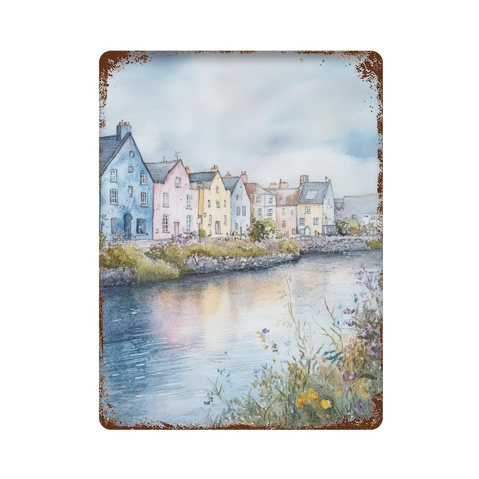 xiaoxiaoshen Galway Ireland Travel Landscape Irish City Scenic Wall Decor Art Metal Tin Poster Modern Home Decor Art Home Bar Shop Decorations Vintage Sign 40x30cm