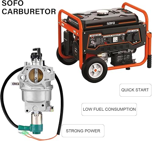 Miniatura 6 de SOFO Carburador de estrangulador automático para Predator 420cc para Champion 389cc 439cc Generac GP5500 GP6500 GP6500E GP7500E Powermate 6500