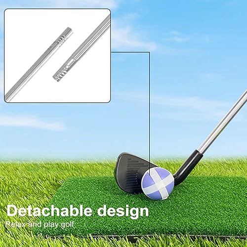 Miniatura 7 de Putter de golf, juego de 2 putter bidireccional para padres e hijos, eje de putter resistente, agarre antideslizante, mini putter de golf