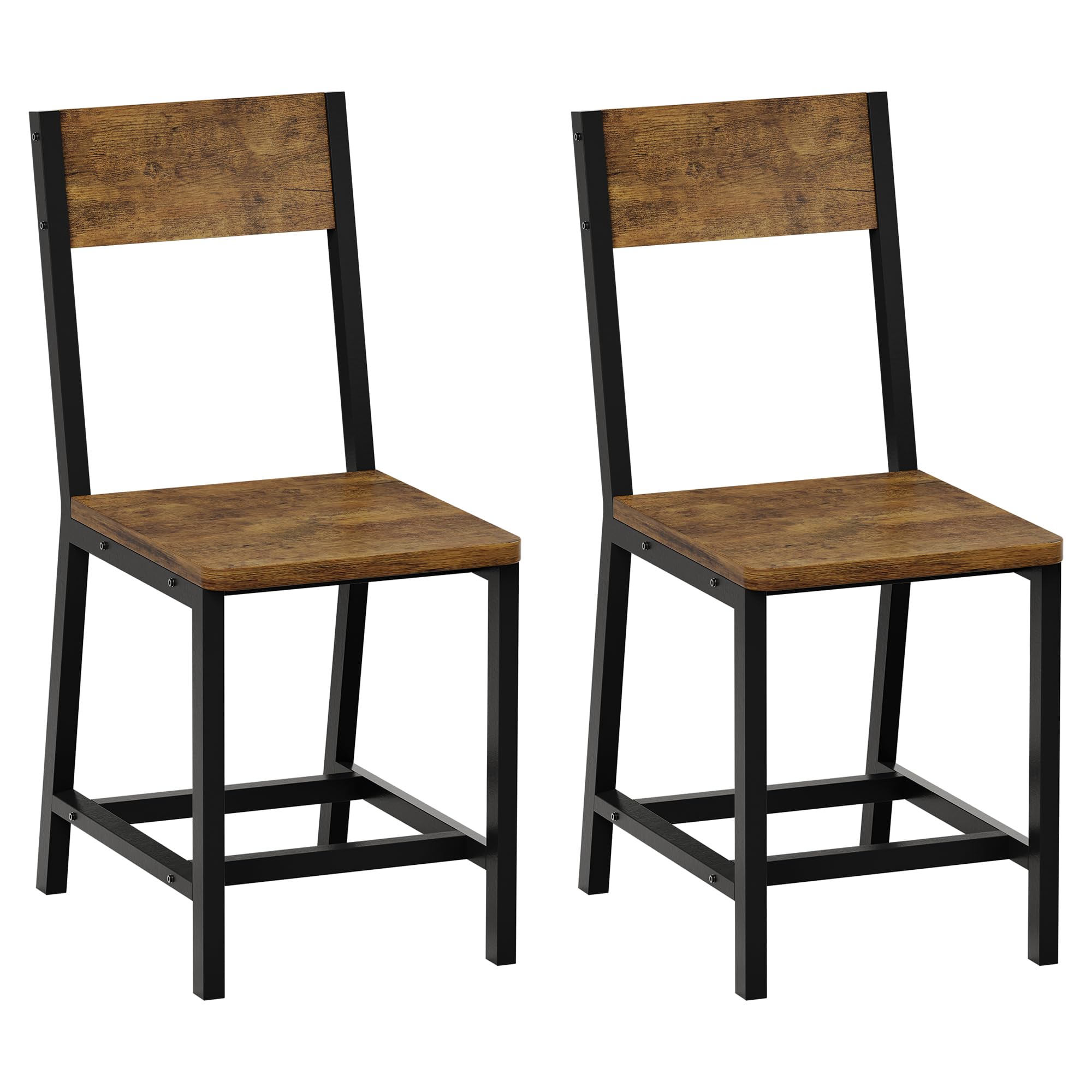 YOUDENOVA Dining Chairs Set of 2, Chairs with Backrest, Vintage Brown