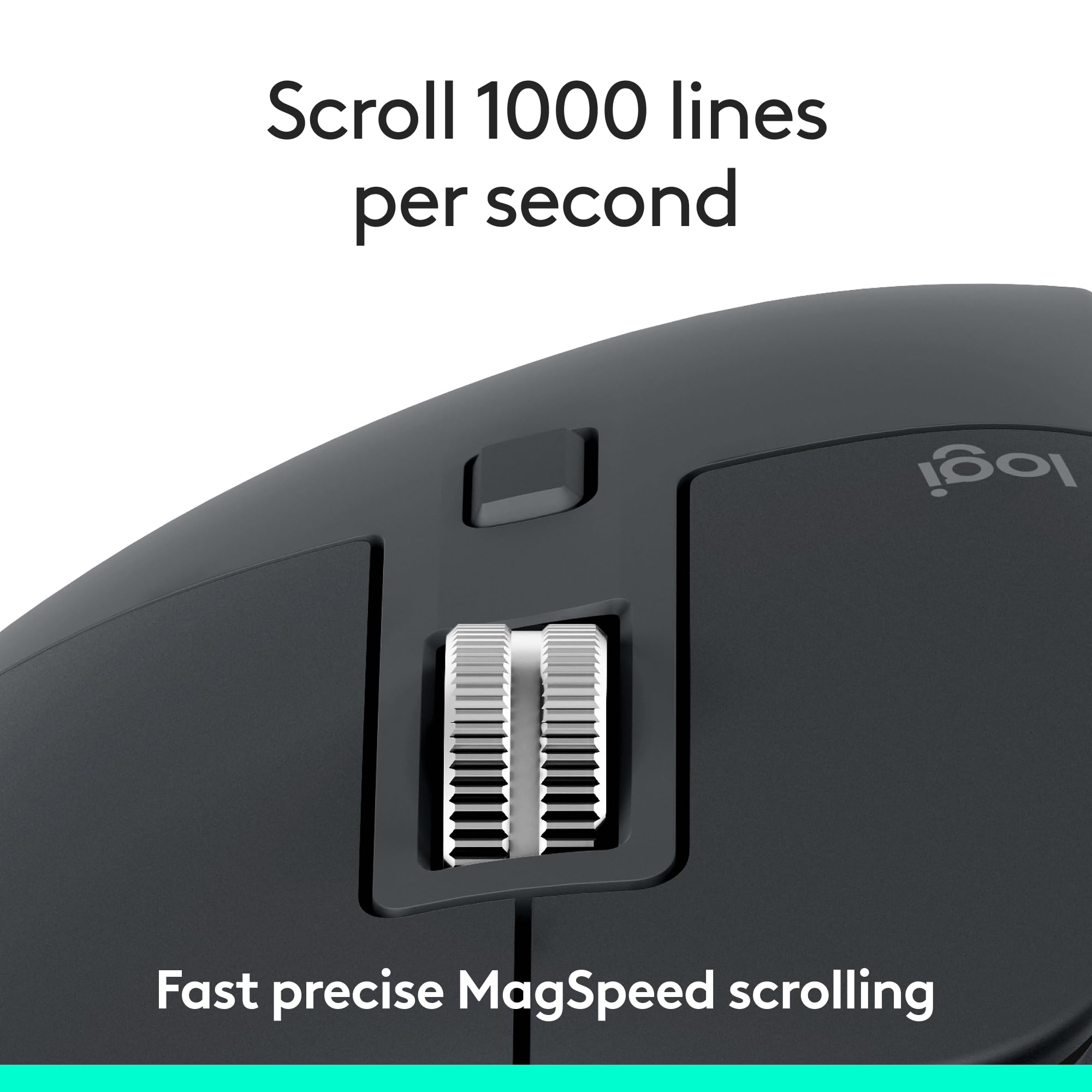 Logitech MX Master 3S Bluetooth Edition Wireless Mouse, No USB Receiver - Ultra-Fast Scrolling, Ergo, 8K DPI, Track on Glass, Quiet Clicks, Works with Apple Mac, Windows PC, Linux, Chrome - Graphite
