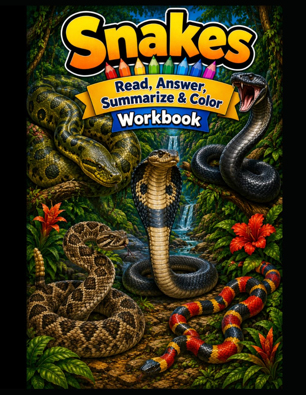 Snakes Workbook: Read, Answer, Summarize & Color (Read, Color & Answer Workbook Series)