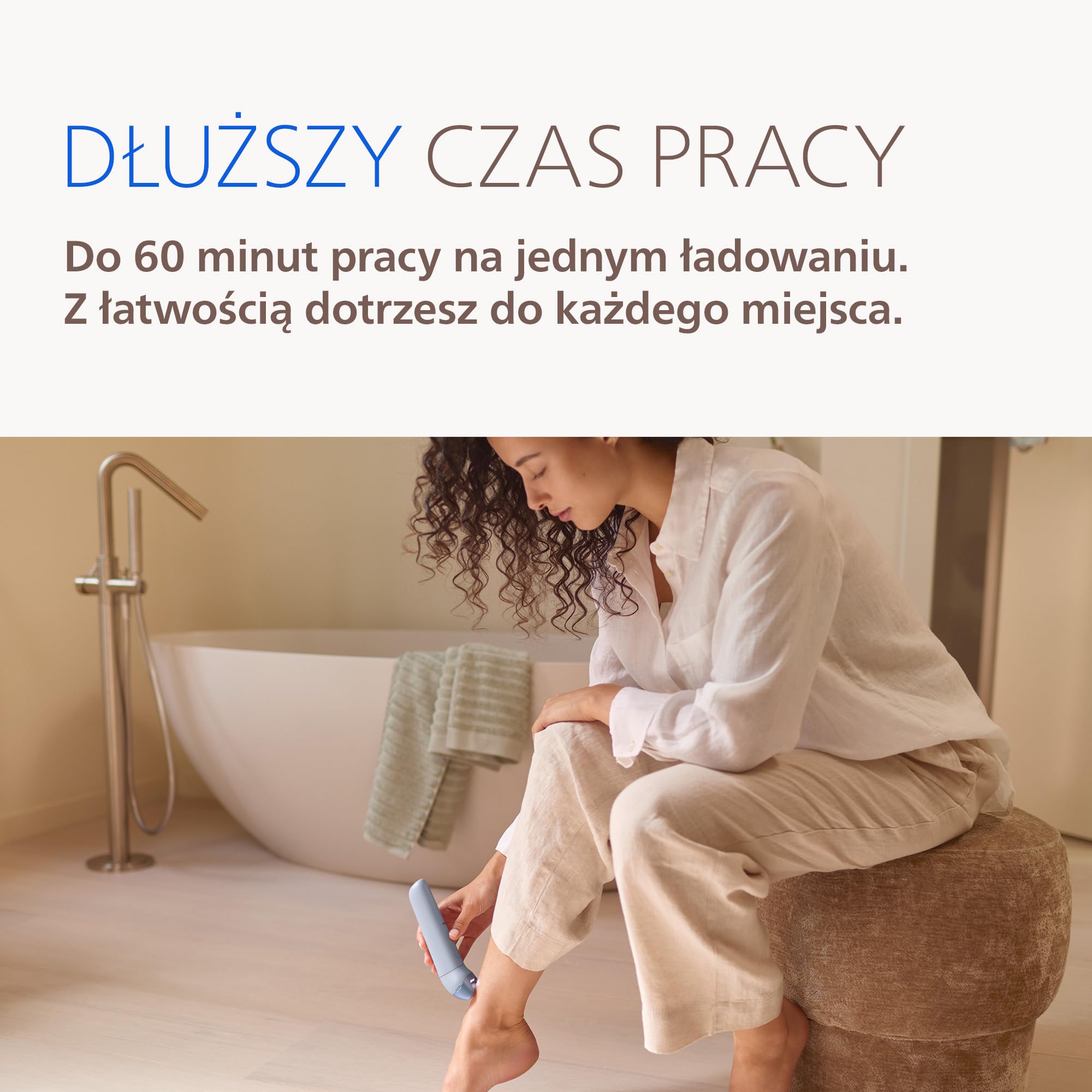 Philips Depilator z serii 8000 – bezprzewodowy depilator do użytku na mokro i na sucho, technologia ProGuide, 5 akcesoriów w zestawie, czas pracy do 60 minut, model BRE709/00