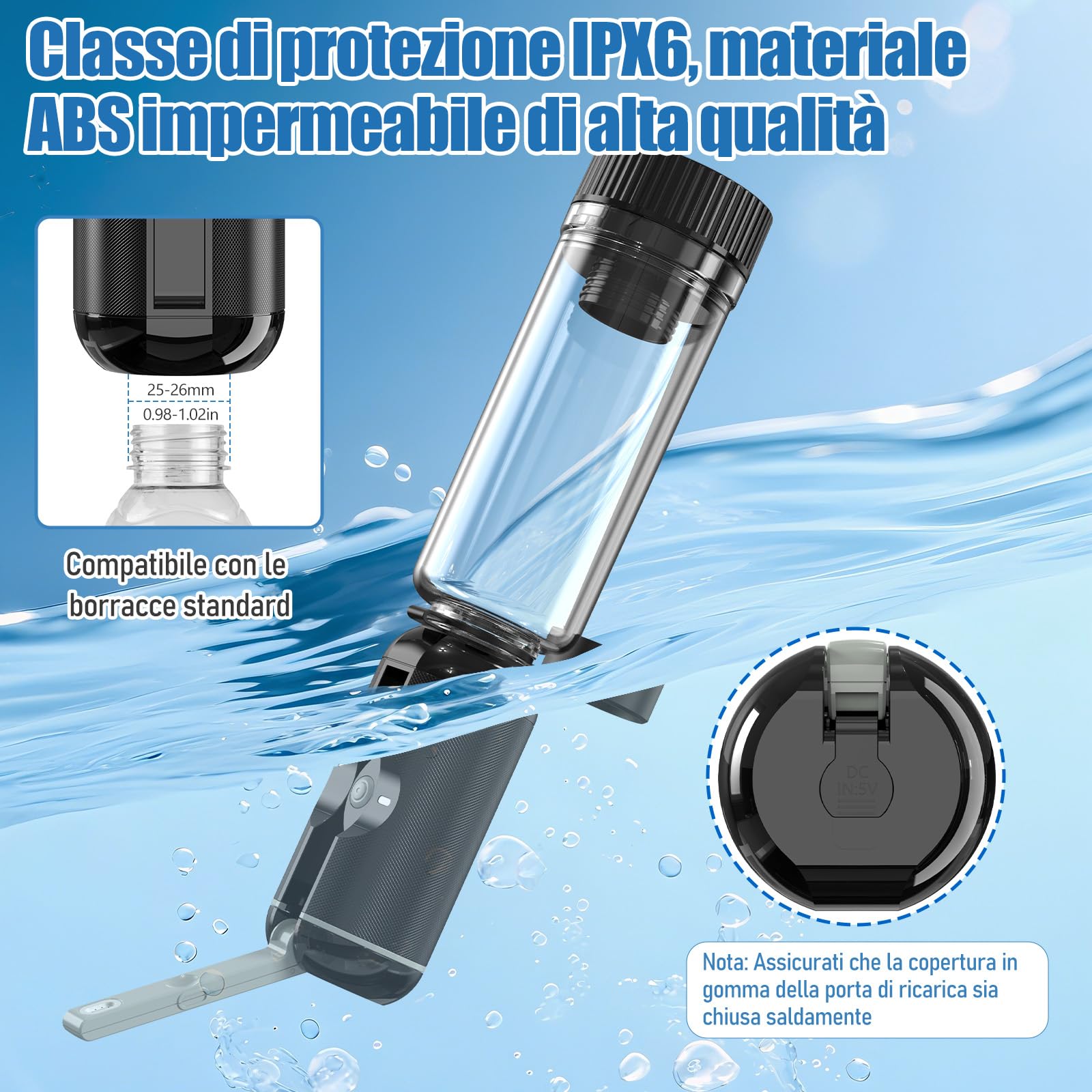 Bidet Portatile con Riscaldamento - Bidet da Viaggio a Temperatura Regolabile per Igiene Intima - Design Ergonomico Antigoccia, Serbatoio da 200 ml - Regalo Essenziale per Maternità e Viaggi