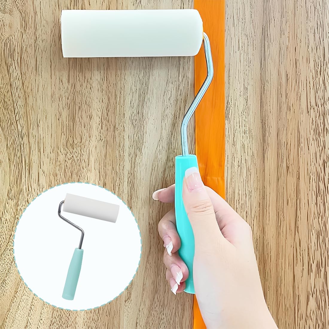 10 Pezzi Set Rulli Pittura Piccoli, Set Rullini per Vernici, Rullo Piccolo Per Pittura, Mini Rullo Pittura con Manico per Pitturare, Ideale per Vernici, Decorazione Casa e Fai da Te (5.6/10cm)