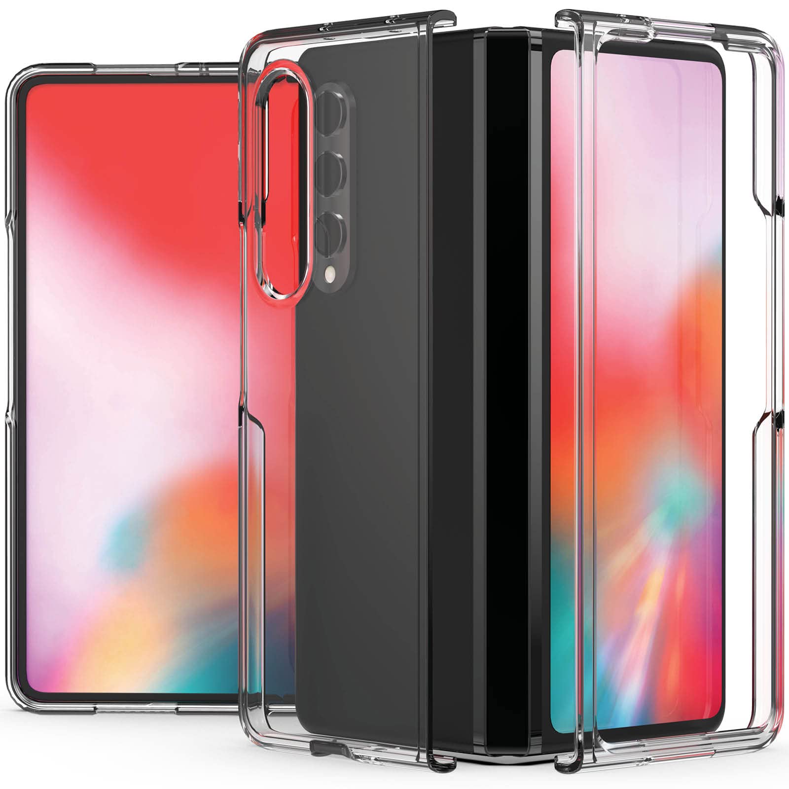 JUST4YOU Slim Fit Clear Hard Case Compatible with Samsung Galaxy Z Fold3 - Clear [CS_HD_CL_GZFD3_CL]