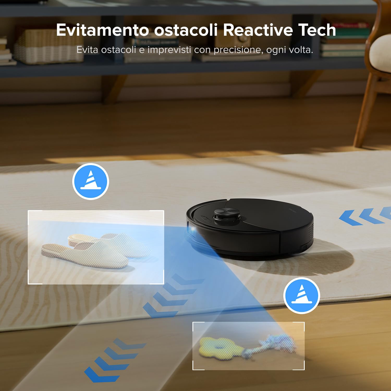 roborock Q10 S5+ Set Robot Aspirapolvere con Stazione, 10.000Pa, Panno Sollevabile, Pulizia VibraRise 2.0(3000 volte/min), Anti-groviglio, Evitamento degli Ostacoli, Strategie dei Tappeti, APP, Nero