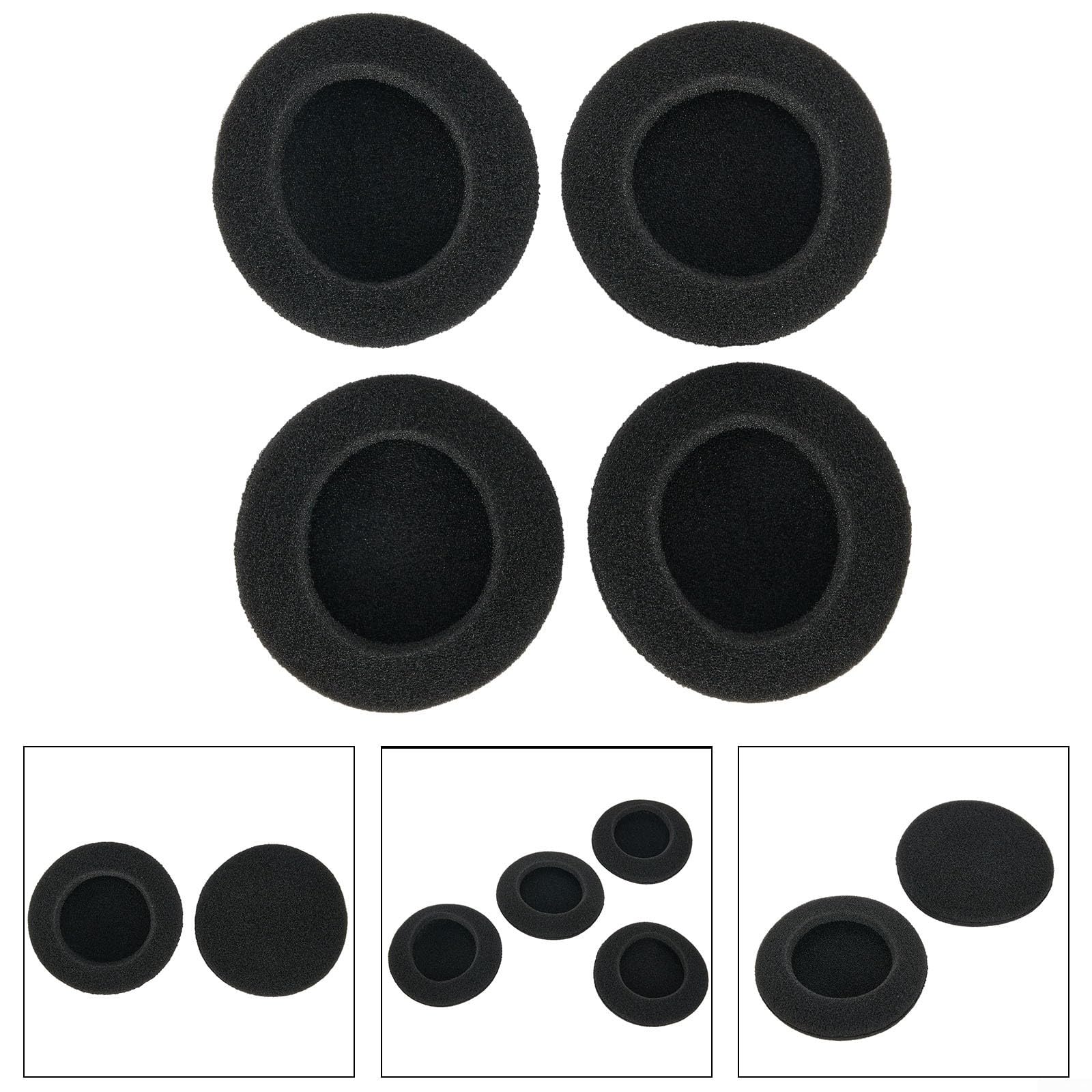 Cuscinetti auricolari per cuffie, diametro 50 mm, ergonomici e confortevoli, in schiuma nera da 50 mm per la sostituzione, durevoli e traspiranti, facili da sostituire, confezione da 6, compatibili