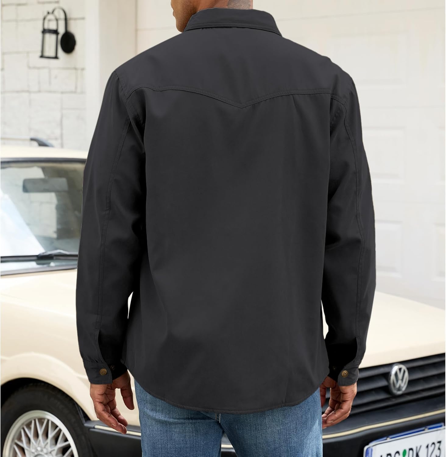 Mens Flannel Linend Shirts Jacket Lightweight Plaid Jackets Snap Button Rugged Western Winter Cowboy Shackets