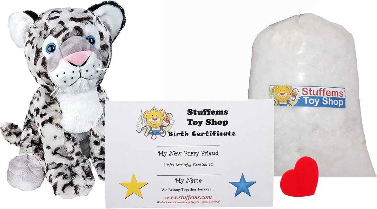 Make Your Own Stuffed Animal Mini 8 Inch Winter the Snow Leopard Kit - No Sewing Required!