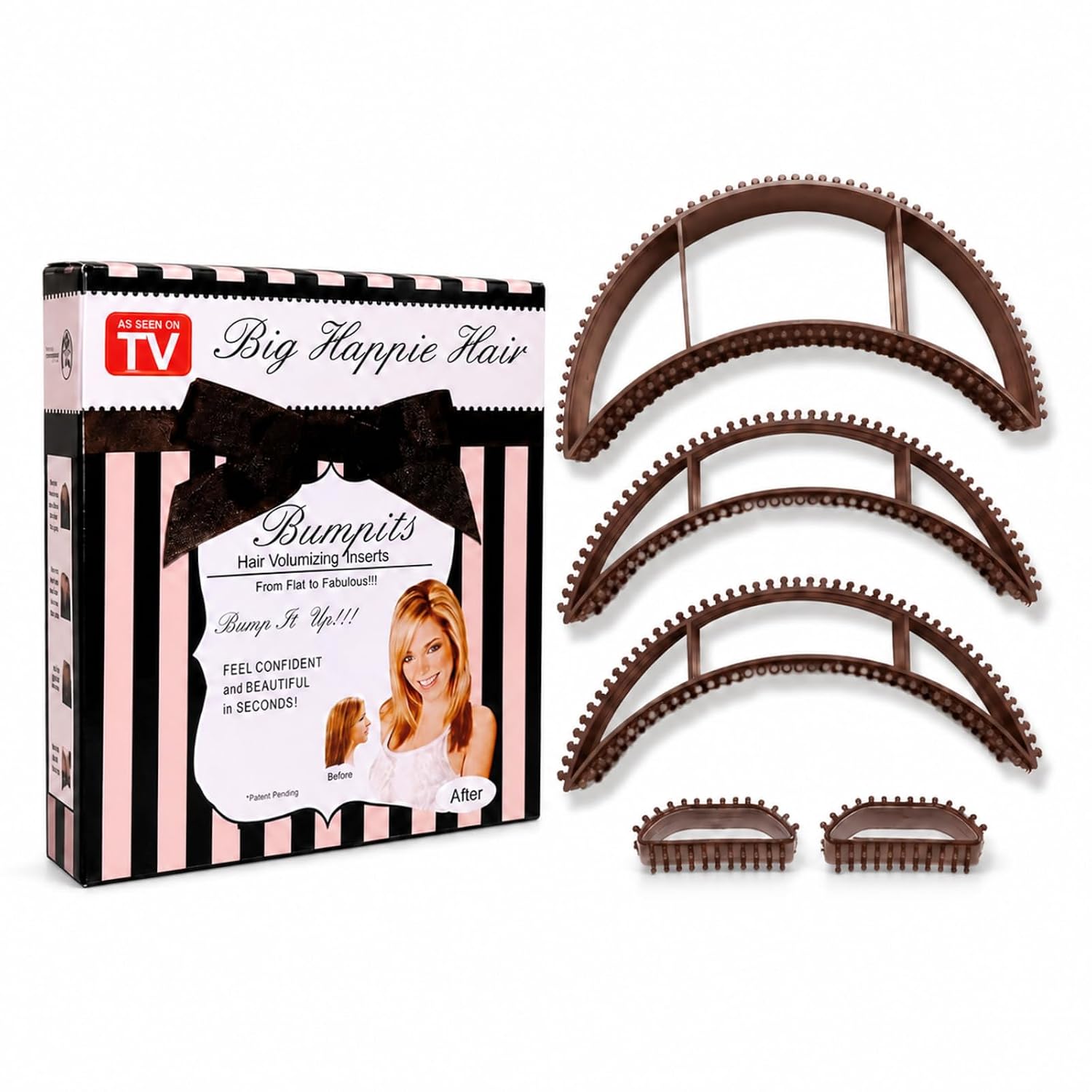 5 Pcs Bump It Hair Accessory Invisible Fluffy Hair Pad Set Fluffy Styling Tool for Women and Girl Instant Hairs Lift Volumizing Accessories for Ponytails Bumps Fluffys Hairdressing Tools(Brown)