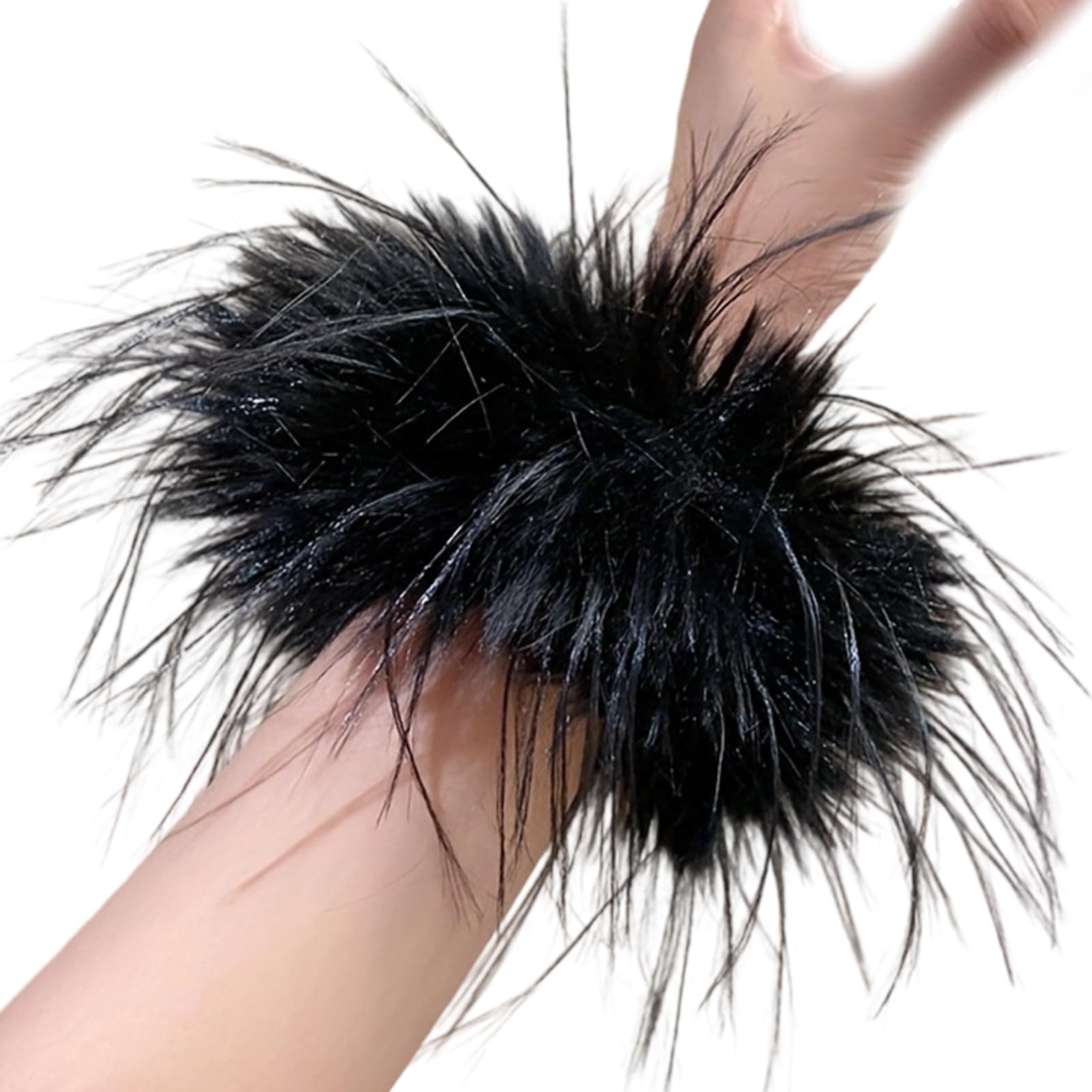 MICFENY Friendly Oversized Feathered Hair Bands Practical Elastic Hair Ties With Natural Texture For Different Occasion
