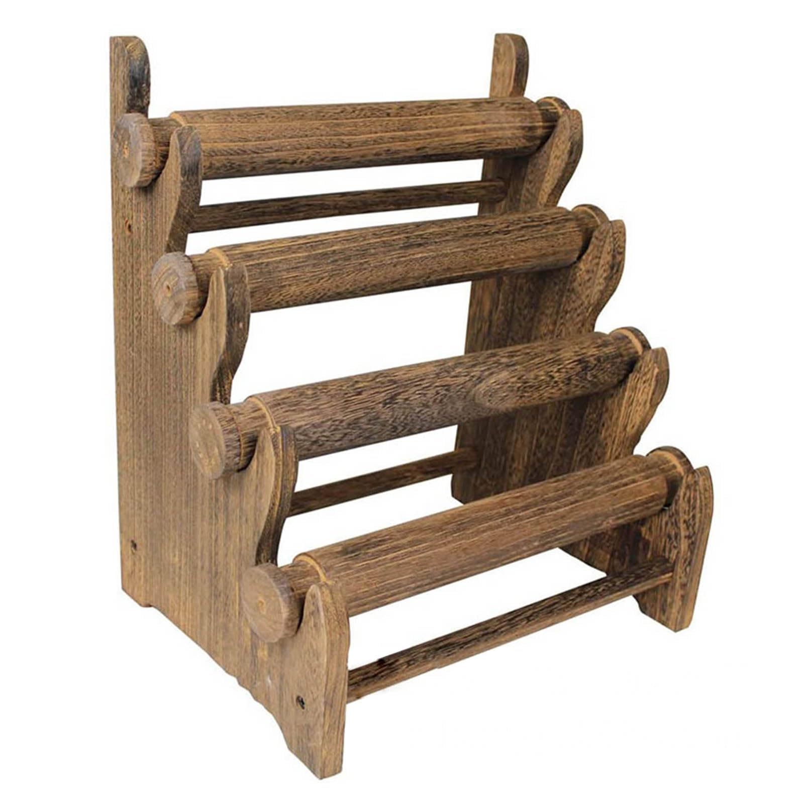 Linvimia Wooden Stand 4 Tiers Bangle Watch Necklace Display Storage Stand Jewelry Holder Organizer Easy to Use Bangle Watch Necklace Display Removable
