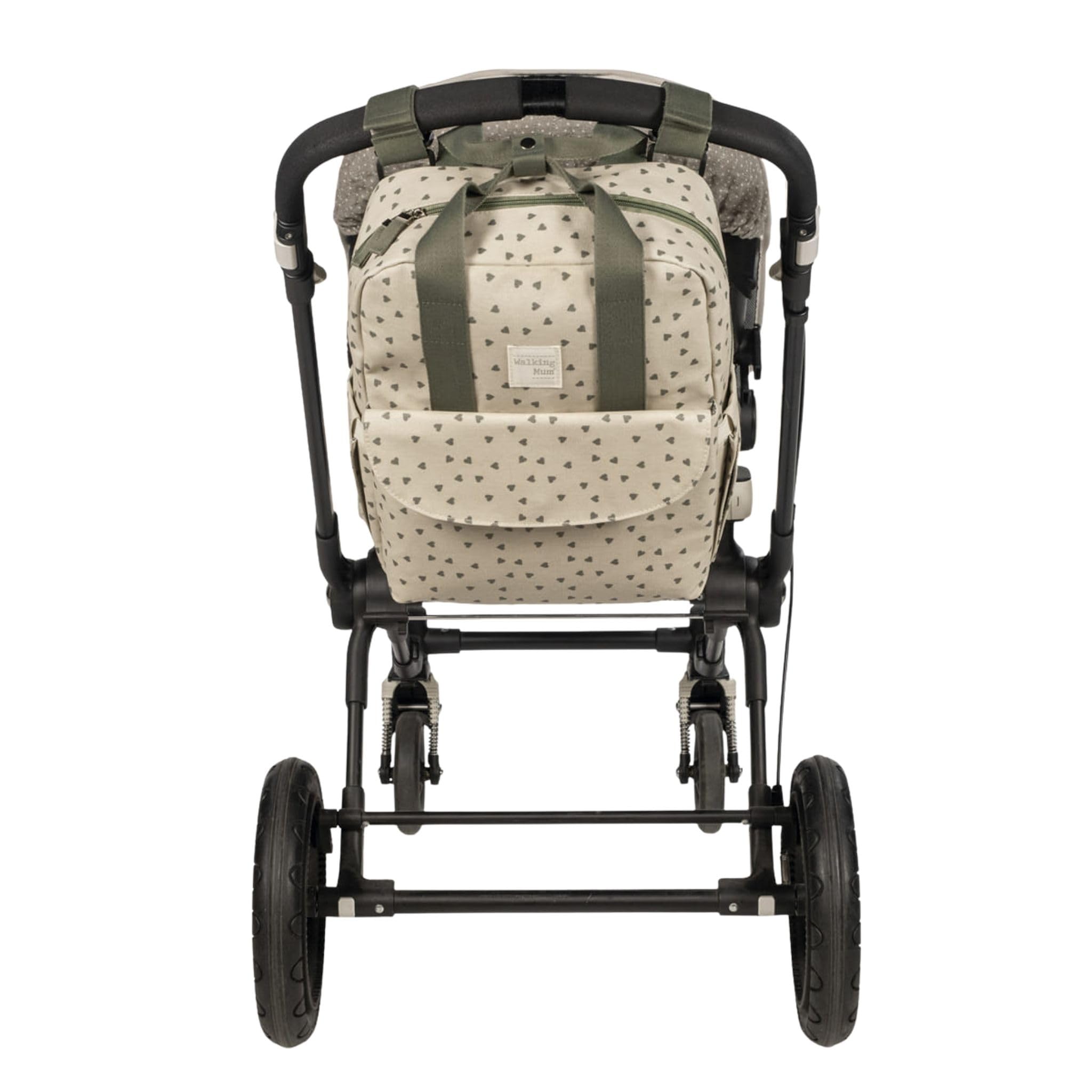 Walking Mum - Mochila Corazones Poppy Musgo