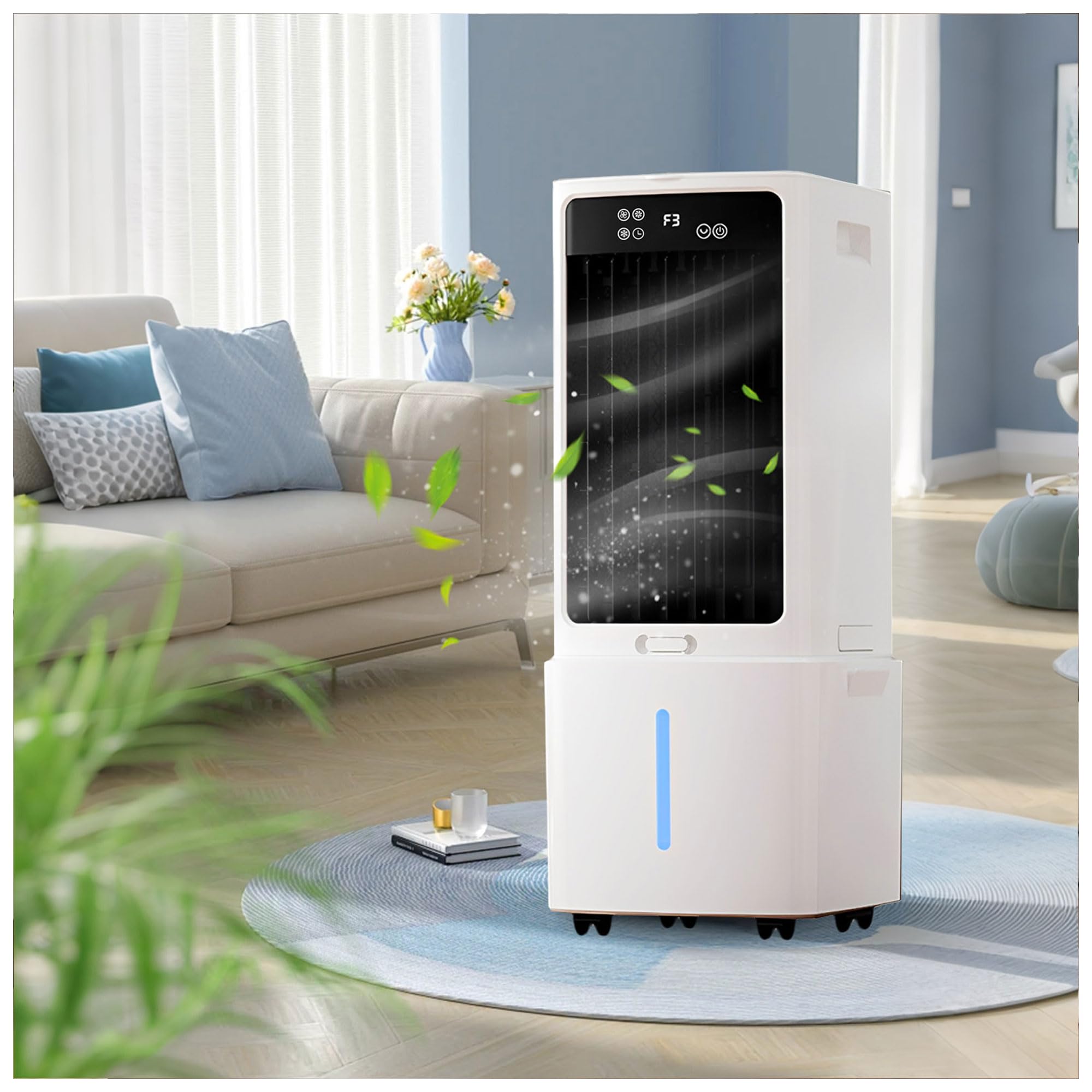 MYFTNP Portable Evaporative Air Cooler, Windowless Portable Air Conditioners With 10l Water Tank, 12h Timer, 3 Modes & 3 Speeds, Evaporative Air Cooler For Room,bedroom,office