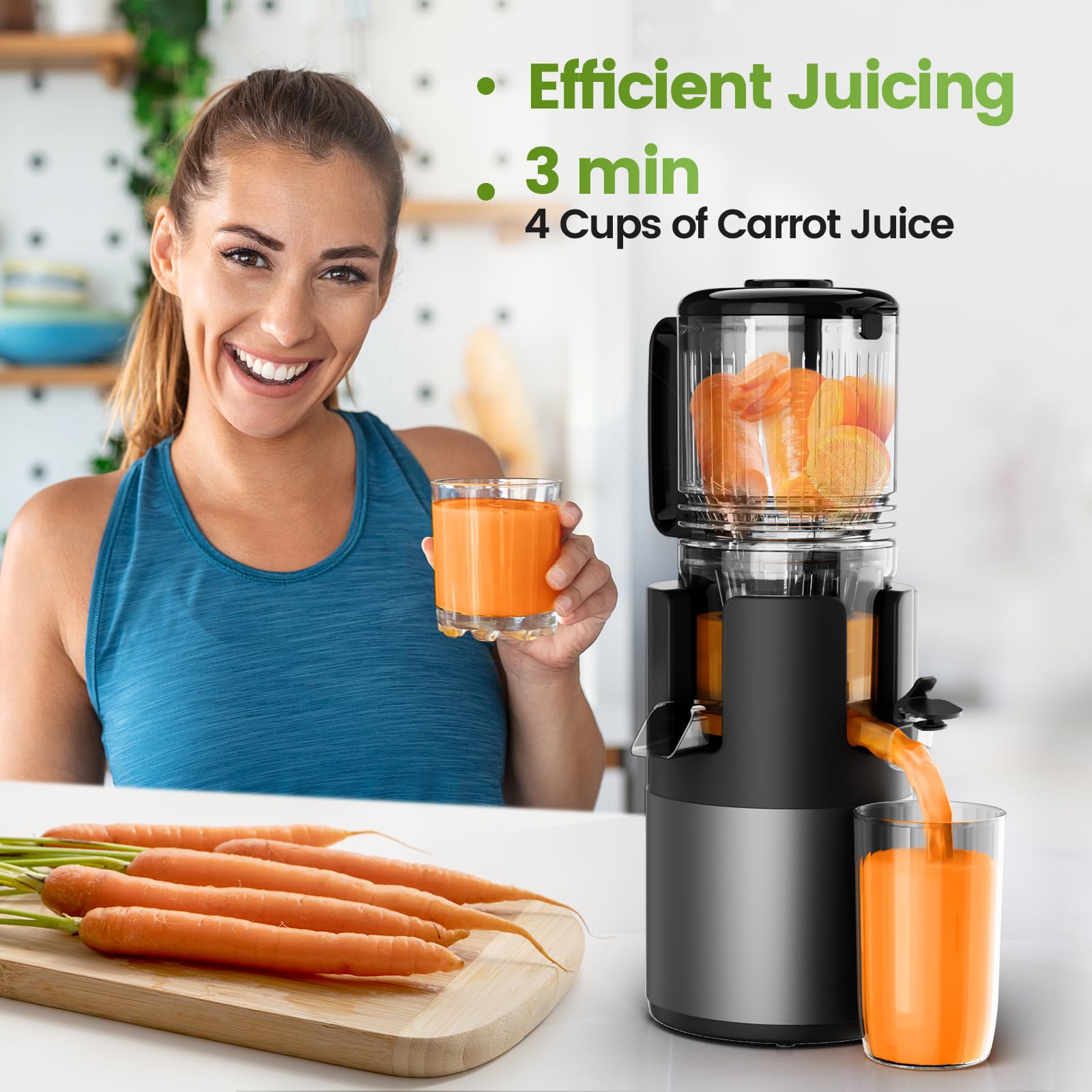 Cold Press Juicer Machines, High Nutrient Retention, 99% Juice Yield, 5.3