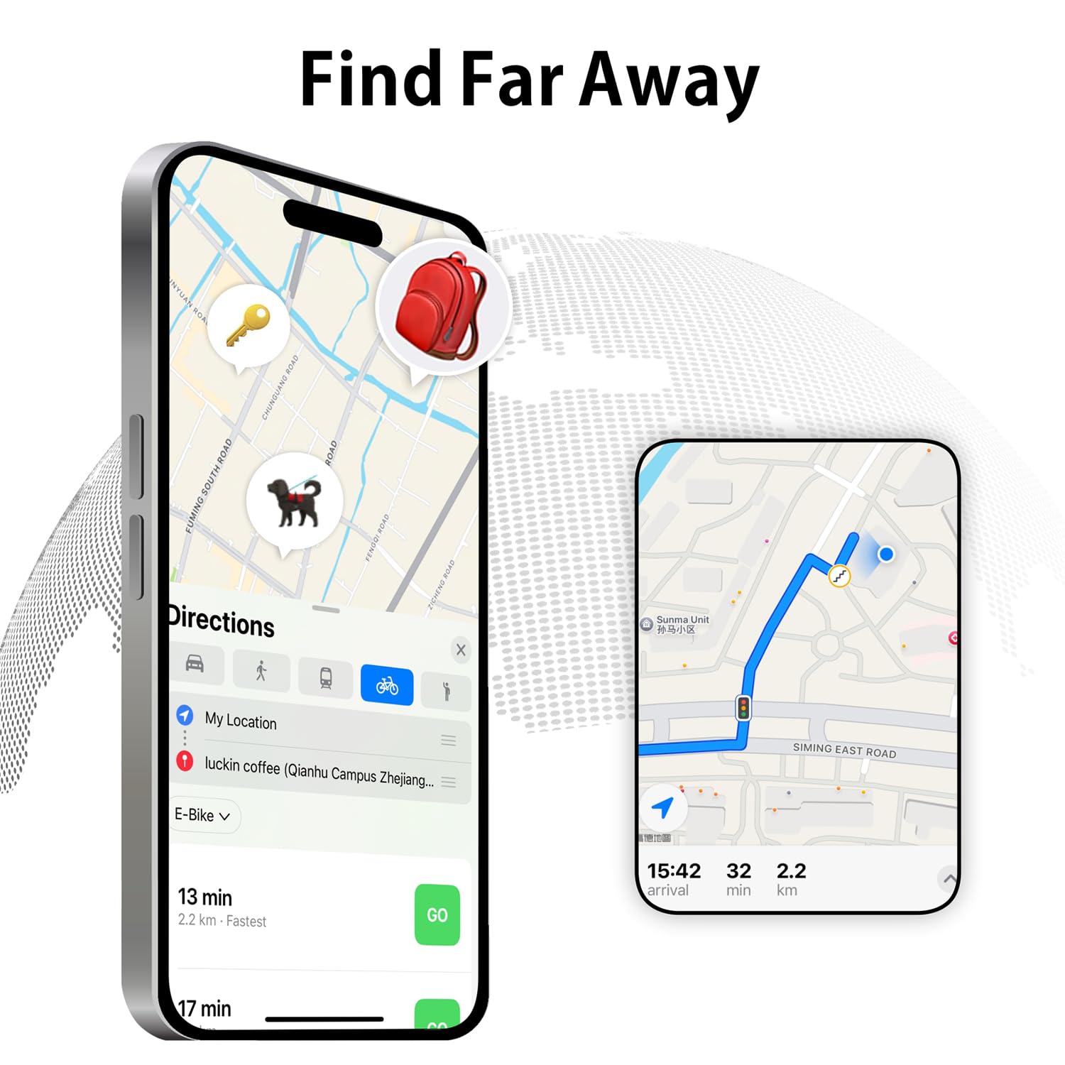 Eelexa Smart Tag, Air Tracker bagagli Tracker, funziona con Apple Find My (solo iOS), localizzatore di oggetti per chiavi, bagagli, zaino, portafoglio, impermeabile IP67, confezione da 2