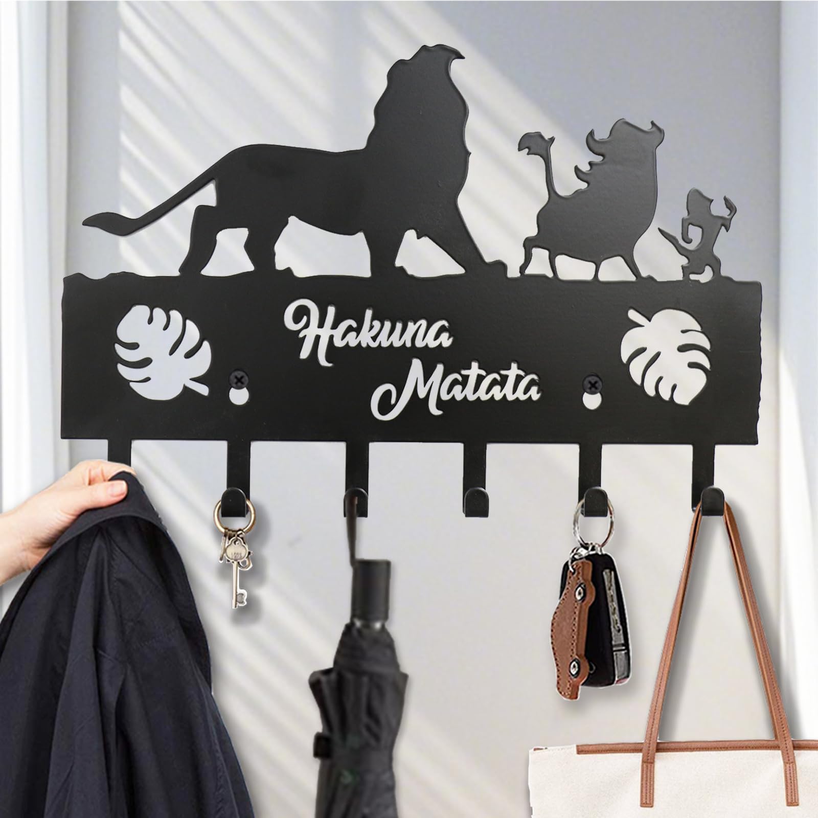 Portachiavi in Metallo per Organizzatore di Chiavi Decorativo A Parete Ingresso, Maschera Ganci per Ombrelli, Personalizzato per Giardino Agriturismo 12 Pollici.