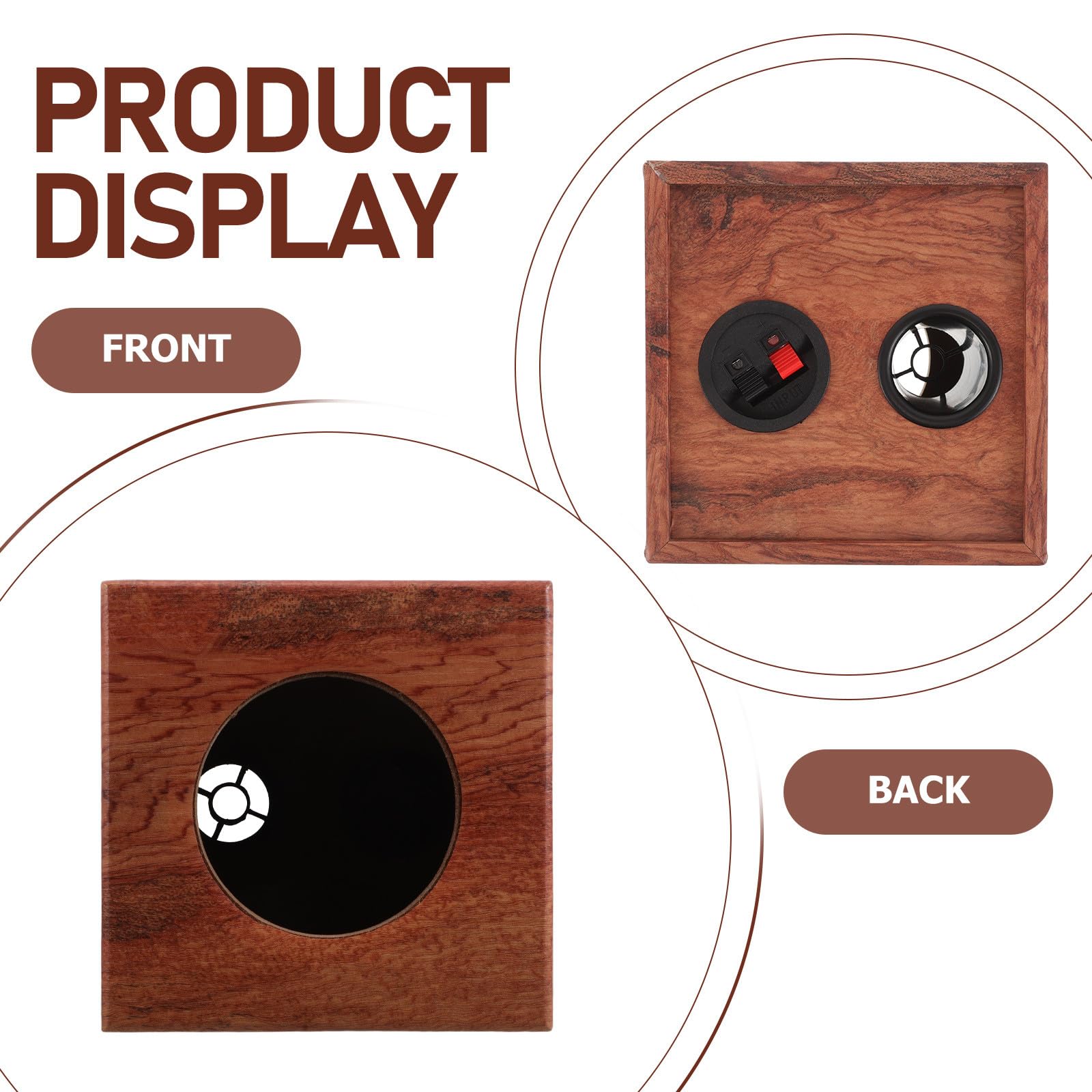 iplusmile Cassa Altoparlante in Legno a Strisce da 4 Pollici per Auto e Camion Cassa di Risonanza Stabile e Resistente alle Vibrazioni Contenitore Sonoro per Subwoofer Accessorio per