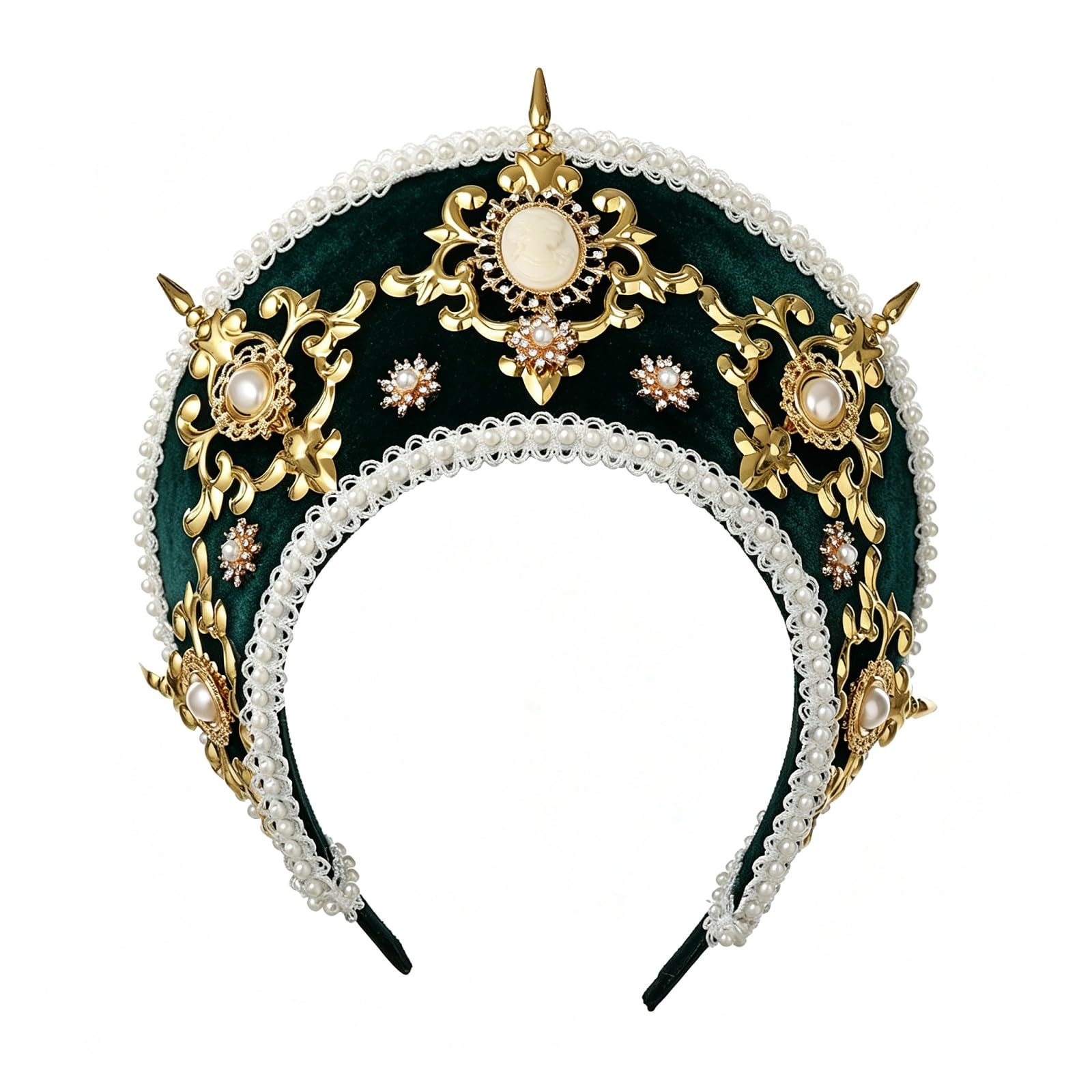 BPURB Tudor Queen Anne Boleyn Elizabethan Royal Coronet Hood Tiara Hat
