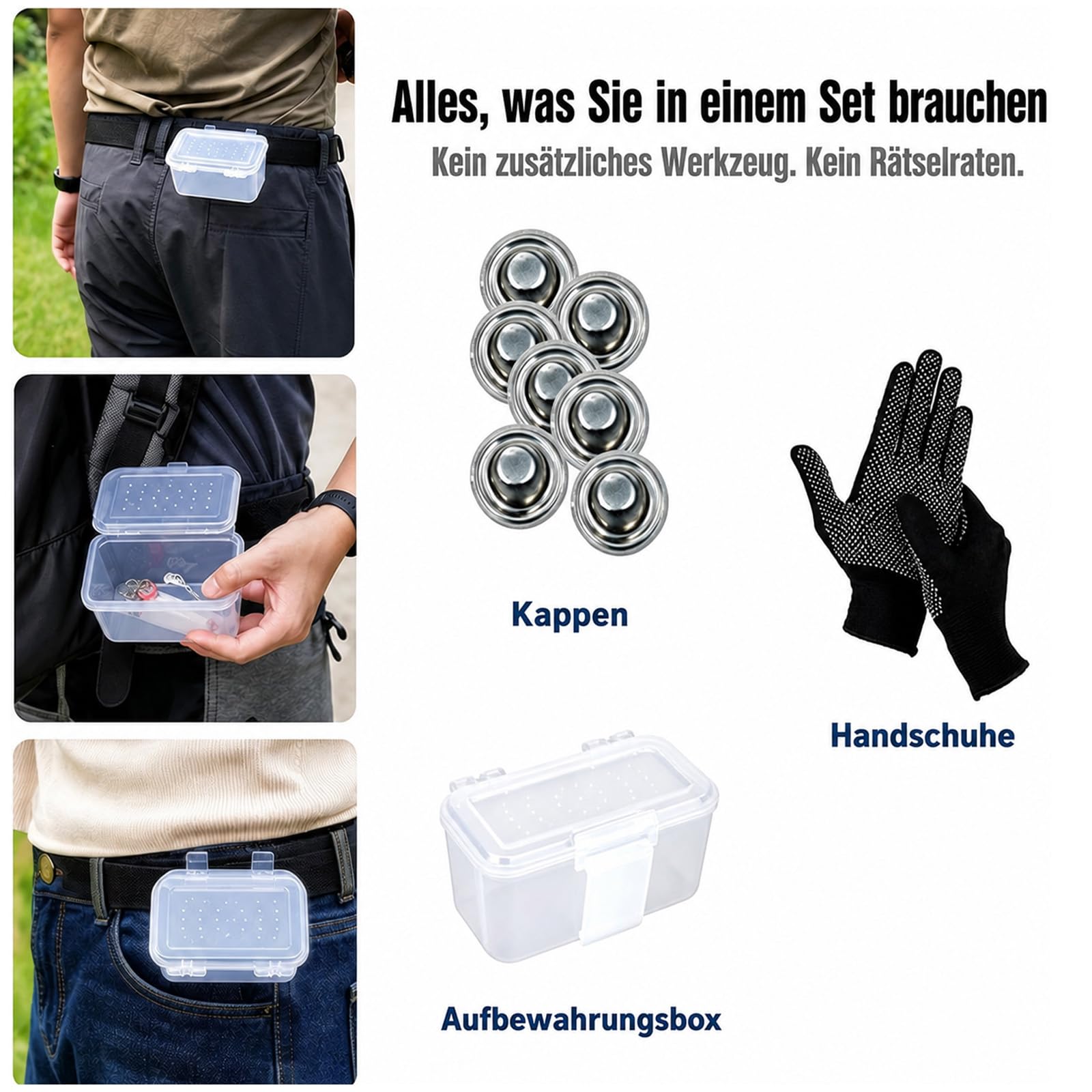 Metall-Dachschraubenkappen mit Aufbewahrungsbox (100 Stück)