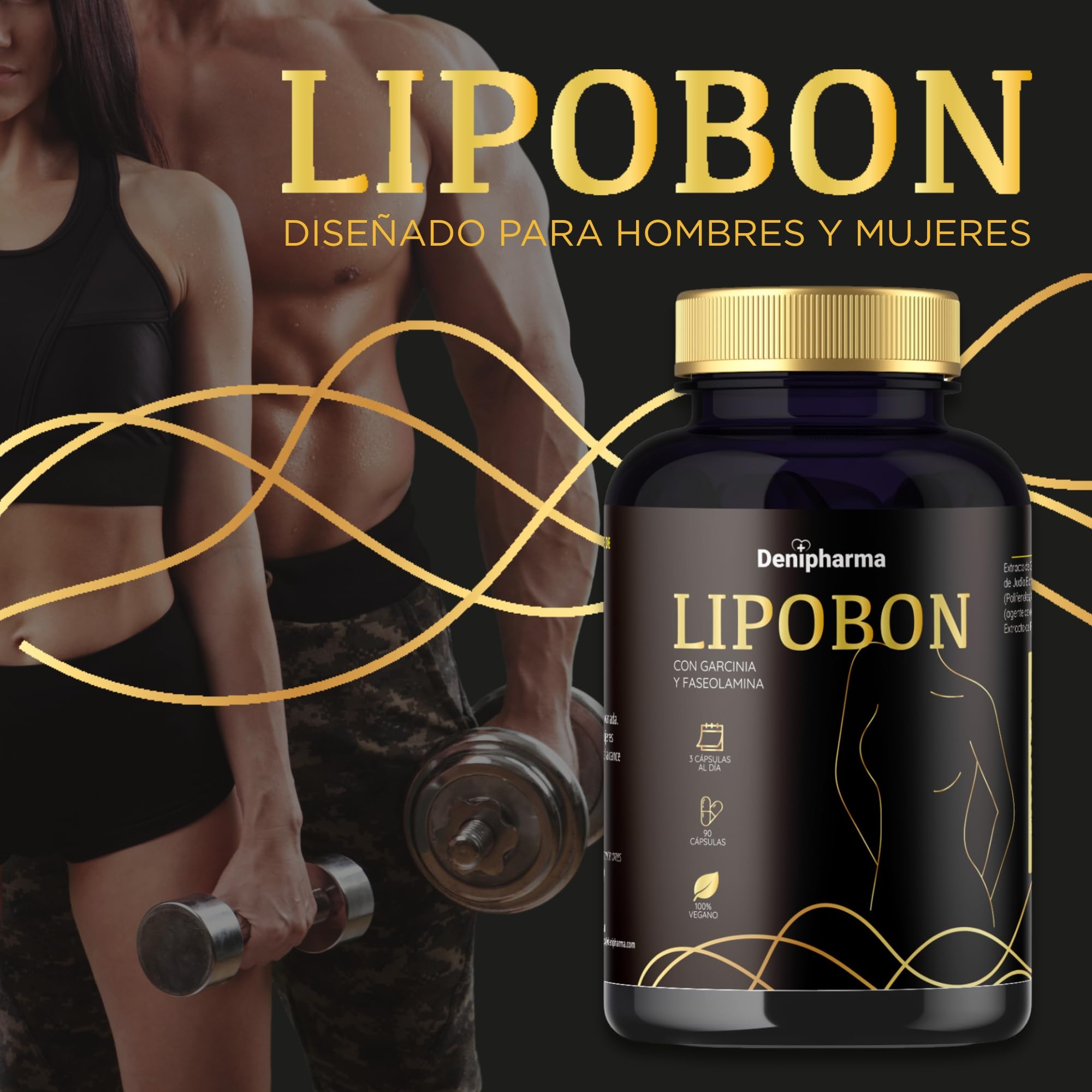 LIPOBON - Garcinia Cambogia, Té Verde y Phaseolus Vulgaris – Apoyo Metabólico -Perdida de peso - Bienestar Corporal - Contribuye a un metabolismo activo - Hombres y Mujeres