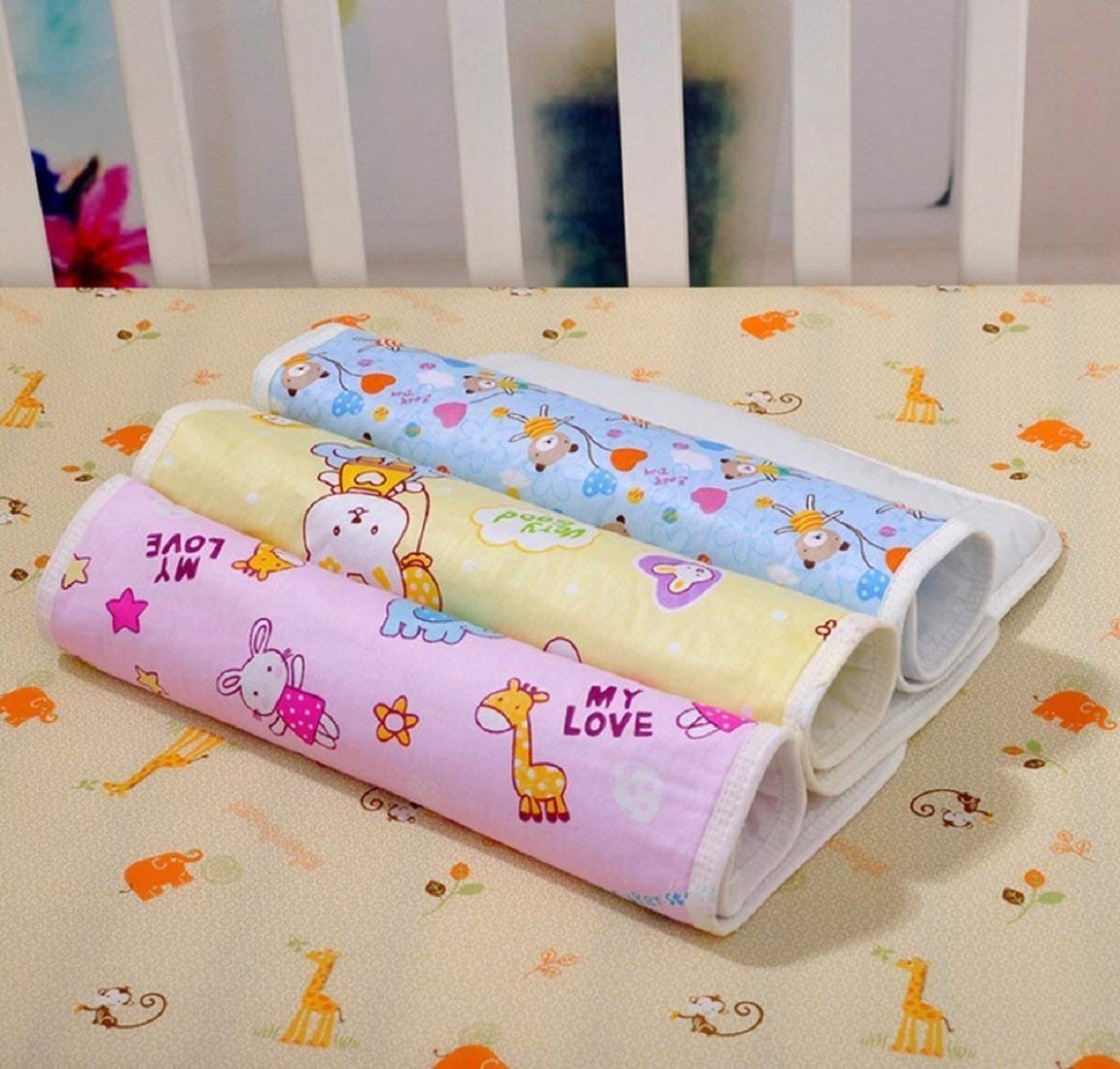 RBC RIYA R New Born Baby Nappy Changing Mats Dry Sheets | Sleeping Mattress | Diaper Changing Sheets | Sheets | Bed | Cotton | Oil Massaging (0-6 Months) Pack of 3-picture-10