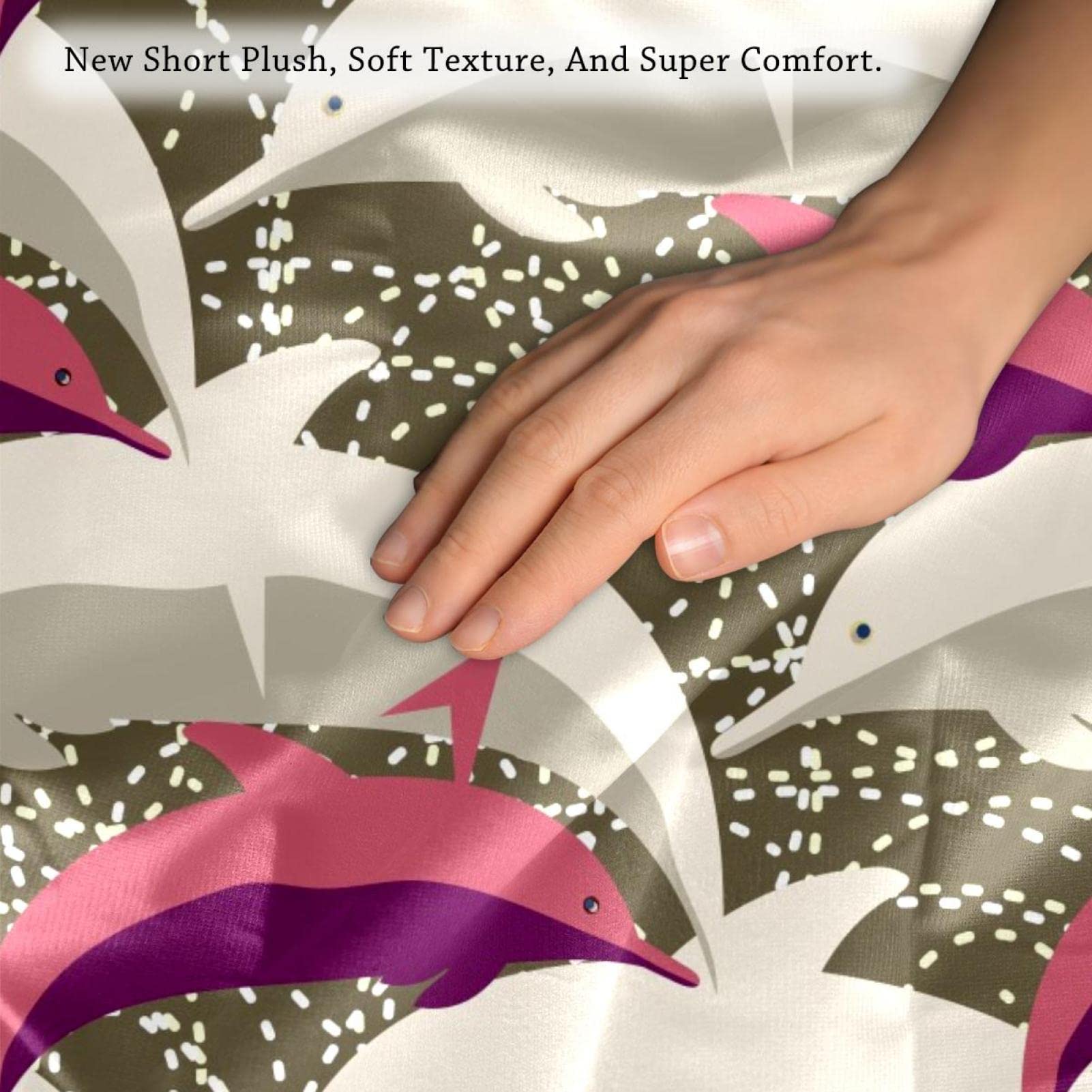 Delfin-Samt Kissenbezüge 50x50cm - 2er Set Weiche Sofakissen Bezüge