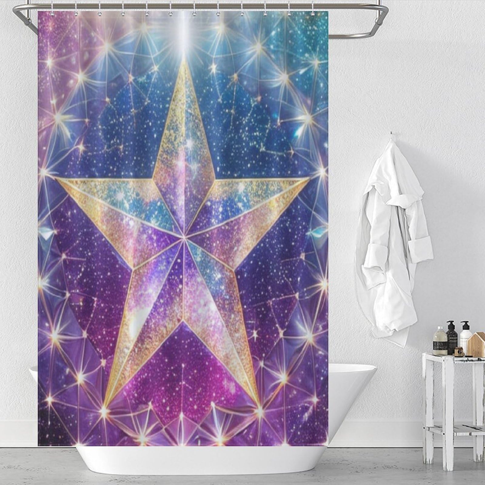 Rideau douche imperméable et lavable en machine pour une salle de bain propre