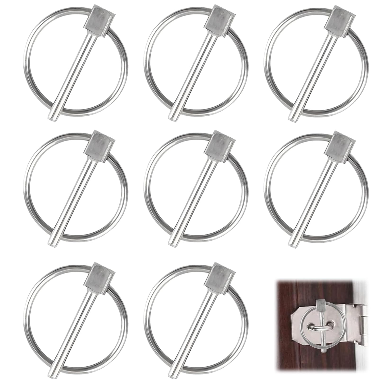 8 Pcs Trailer Hitch Lock, Linch Pins and Split Pins, Locking Pin for Trailers, 8 Stainless Steel Cotter Pins 3mm x 25mm