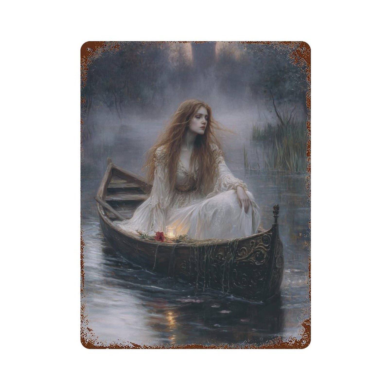 xiaoxiaoshen Lady Shallot Dark Academia Romantic Literary Vintage Pre Wall Decor Art Metal Tin Poster Modern Home Decor Art Home Bar Shop Decorations Vintage Sign 40x30cm