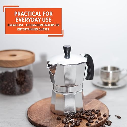 Miniatura 6 de Imusa Cafetera de aluminio de 1 taza color plateado