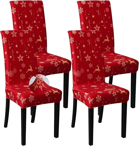 Vista 19 de FORCHEER Juego de 6 fundas para sillas de comedor, fundas elásticas para sillas de cocina, 6 piezas, fundas para silla Parson, paquete de 6, Flores